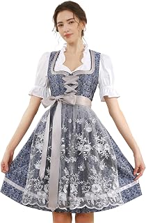 KOSMEEU Dirndl Women's Midi Costume Dress Oktoberfest Costume Fashion Costume Skirt…