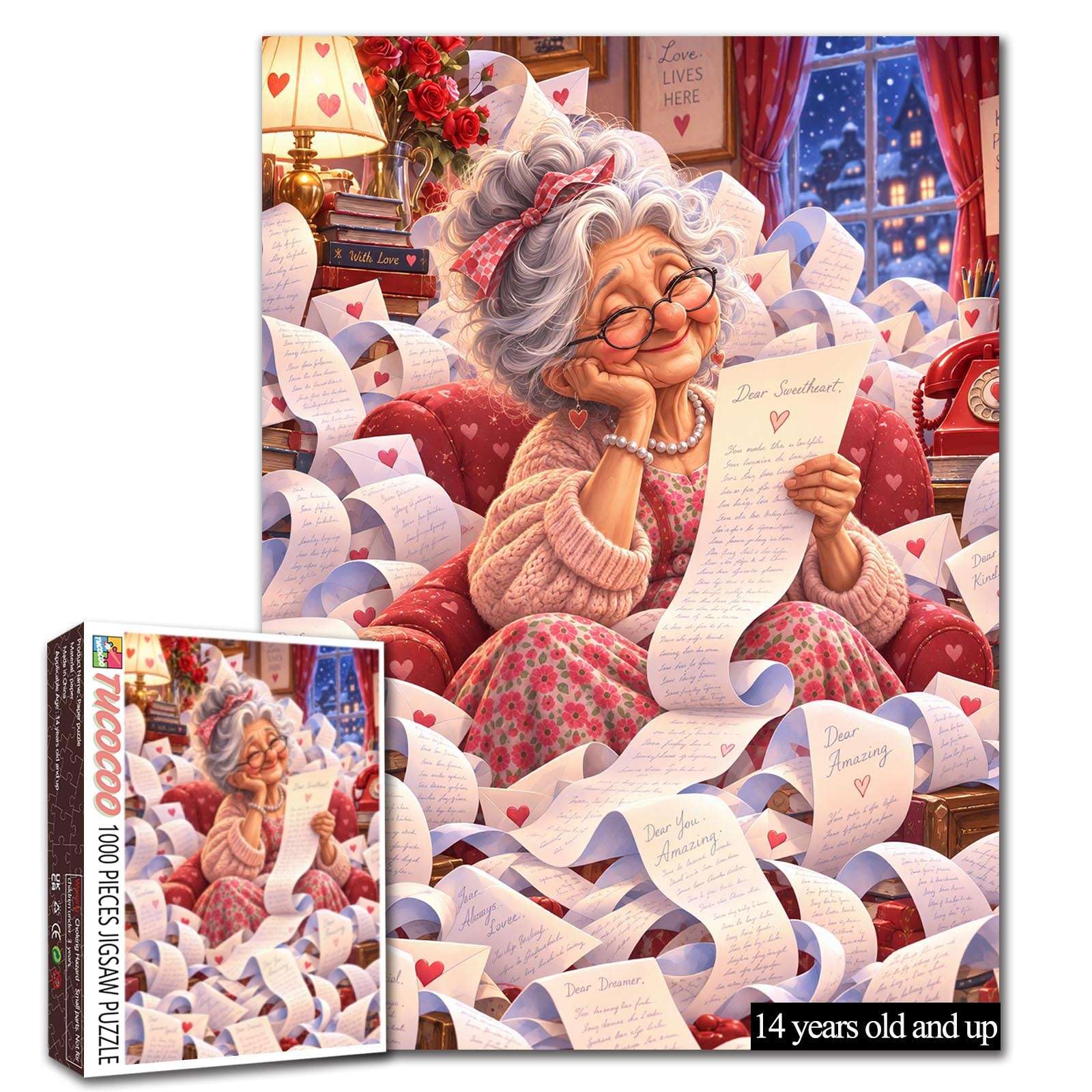 Romantic Grandma Jigsaw Puzzle Valentine’s Day Love Letters Puzzle Adults — image 1