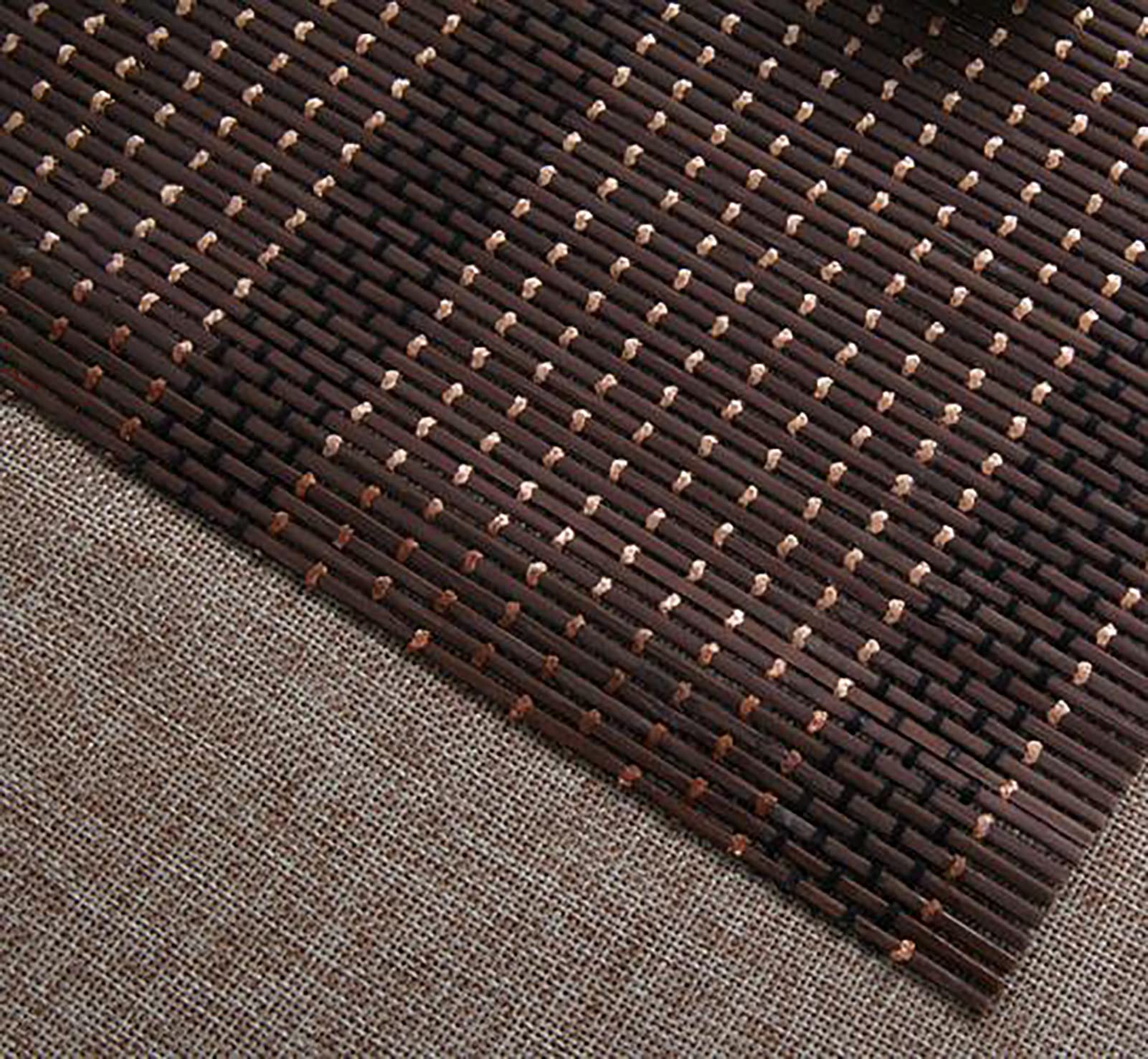 Chemin de table en bambou， Chemin de table en bambou de style japonais, napperon antidérapant tissé à la main, napperons de table basse de cuisine à domicile, couleur marron/café(30cm x 180cm (12" x 7