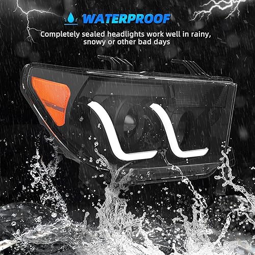 Miniatura 10 de AUTOSAVER88 Conjunto de faros delanteros compatible con Tundra 2007-2013 / 2008 2009 2010 2011 2012 2013 2014 2015 2016 2017 Reemplazo de faros OE