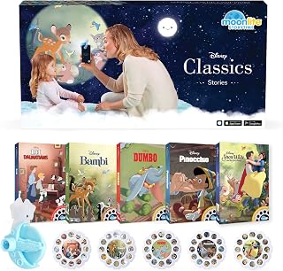 Moonlite Mini Projector with 5 Classic Disney Stories - A New Way to Read Stories Together - 5 Digital Books with Light Projector - Dumbo, Pinocchio and More - Toys and Gifts for Kids Ages 1 and Up