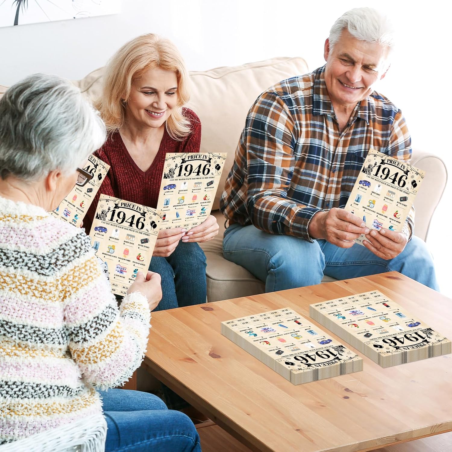 30Pcs 80th Birthday Party Games Price in 1946 Game Fun Back in 1946 Games Double-Sided Game Cards Vintage 80th Birthday Party Supplies for 80 Year Old Woman Man Anniversary Class Reunion Gifts