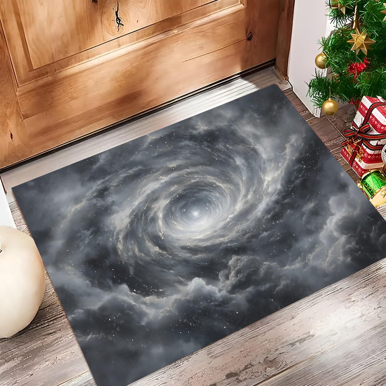 Paillasson entrée extérieur imperméable tapis antidérapant lavable gris 90x150