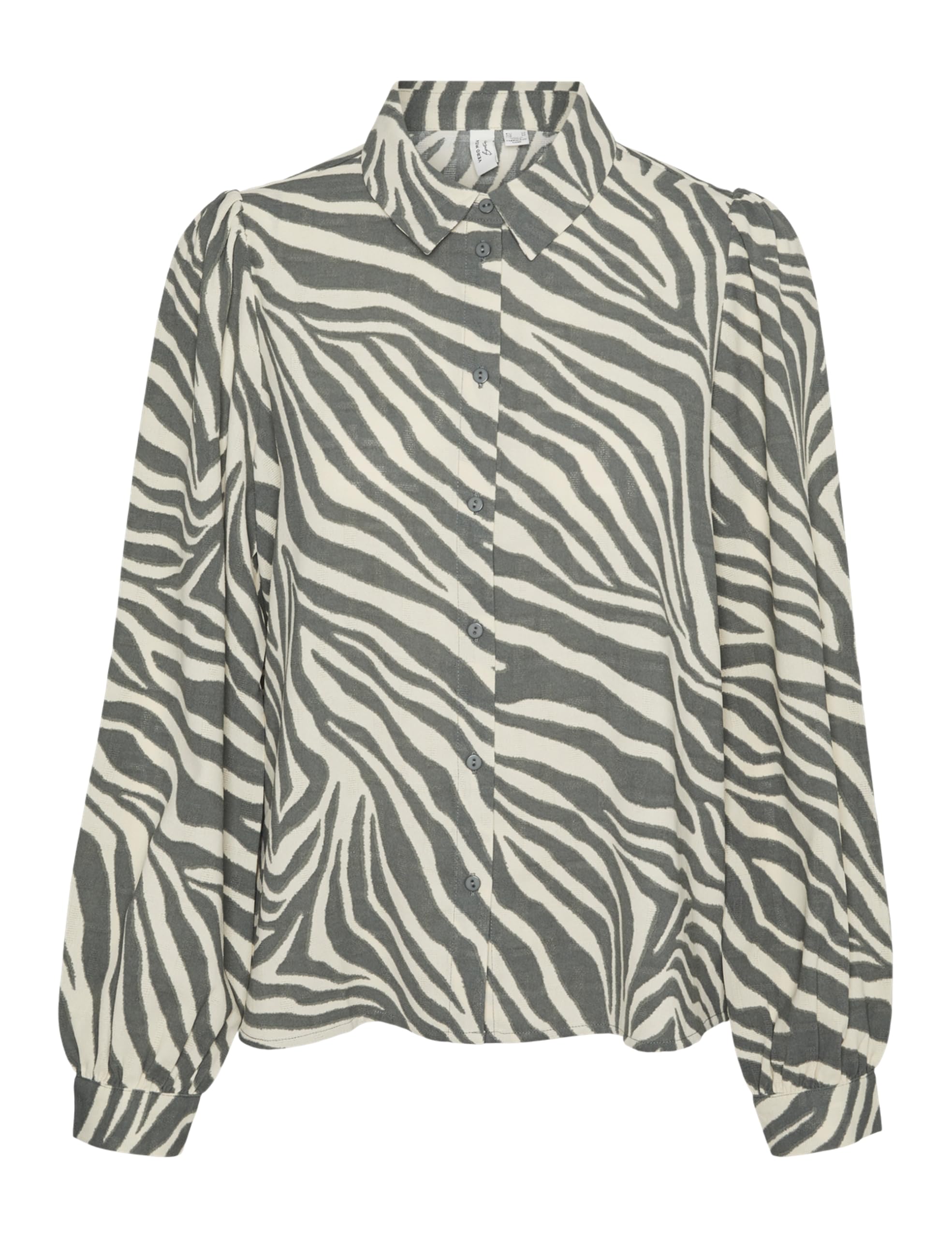 VERO Moda Women's Vmteagan L/S Shirt WVN Btq Ga Shirt, Balm Green/AOP: Teagan, L