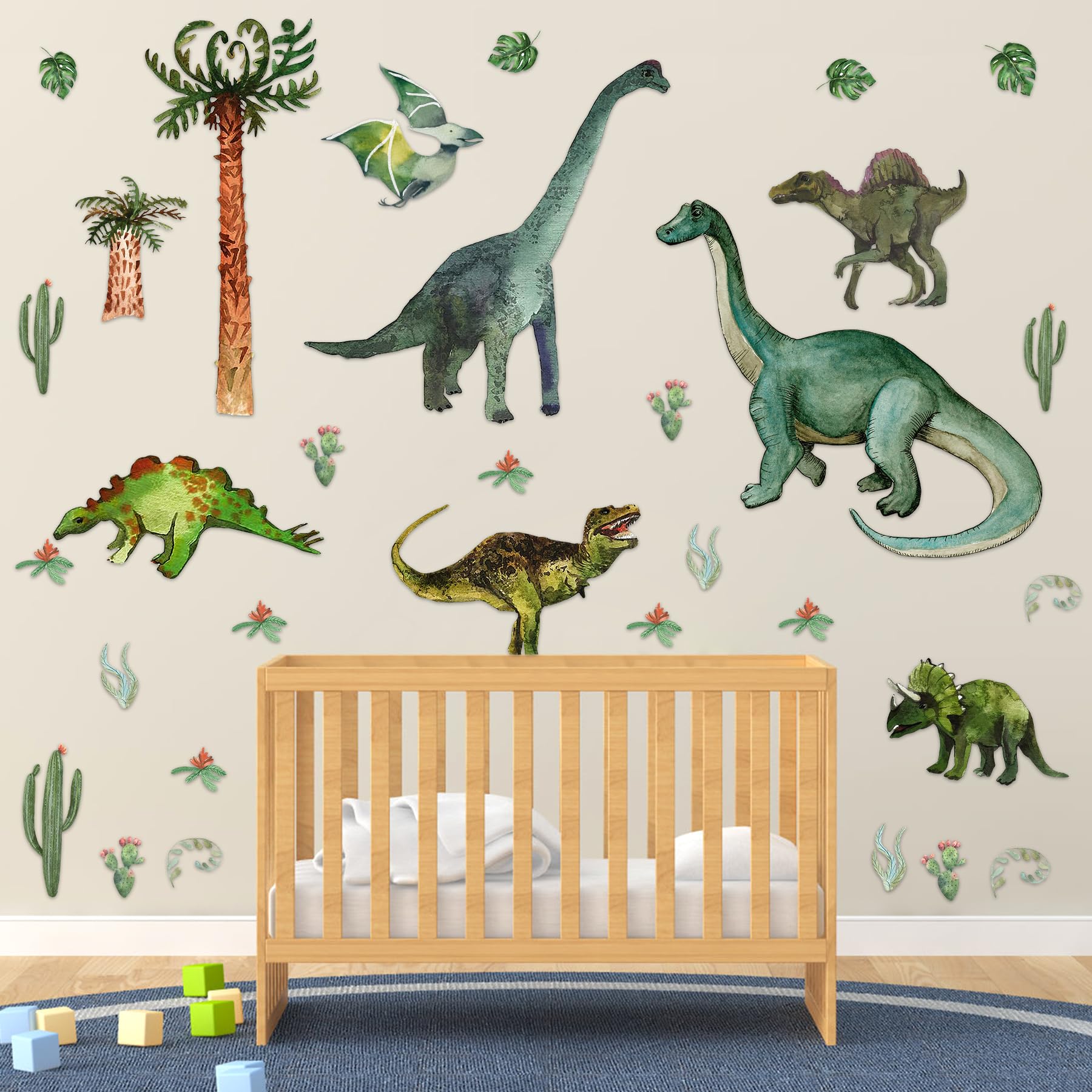 Watercolor Dinosaur Wall Stickers - Image 4
