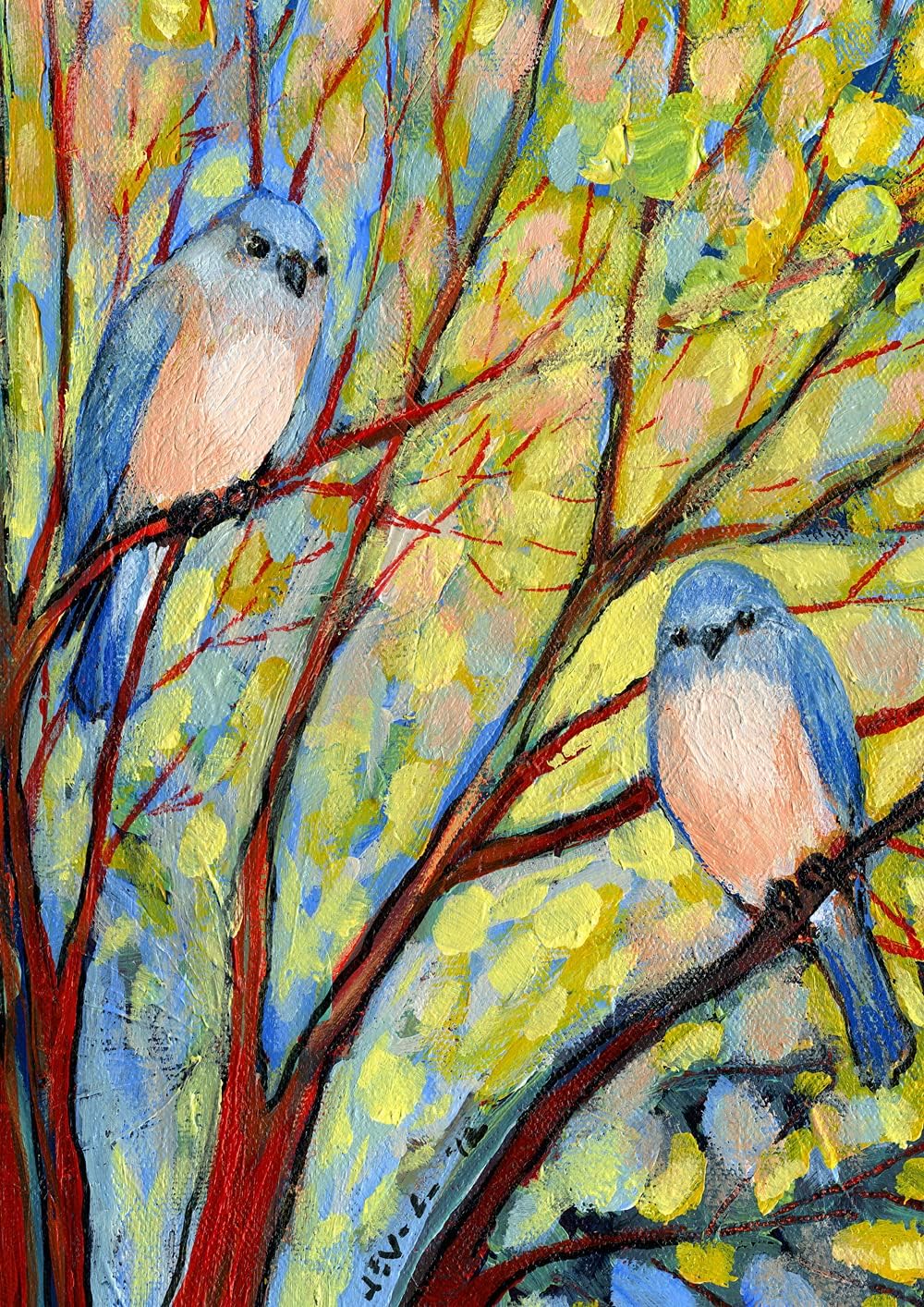 Toland Home Garden Birdwatch Garden Flag (Garden-Small-12.5x18", Green/Blue/Pink)