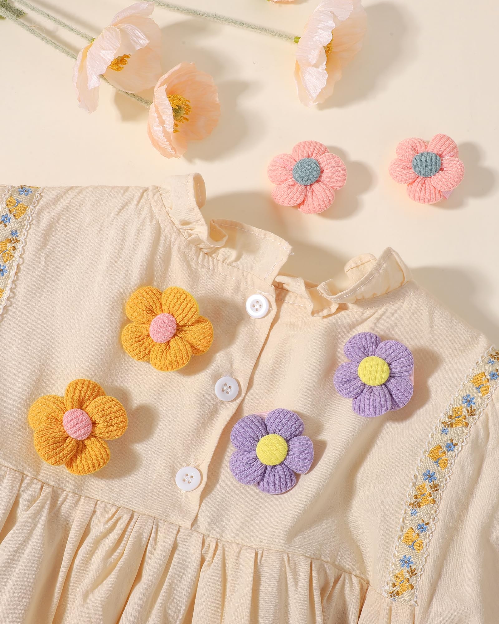 Lot de 12 pinces à cheveux pour bébé - 4,5 cm - Jolies pinces à cheveux antidérapantes et épaisses - Accessoires pour cheveux floraux pour nourrissons et tout-petits - Couleur claire