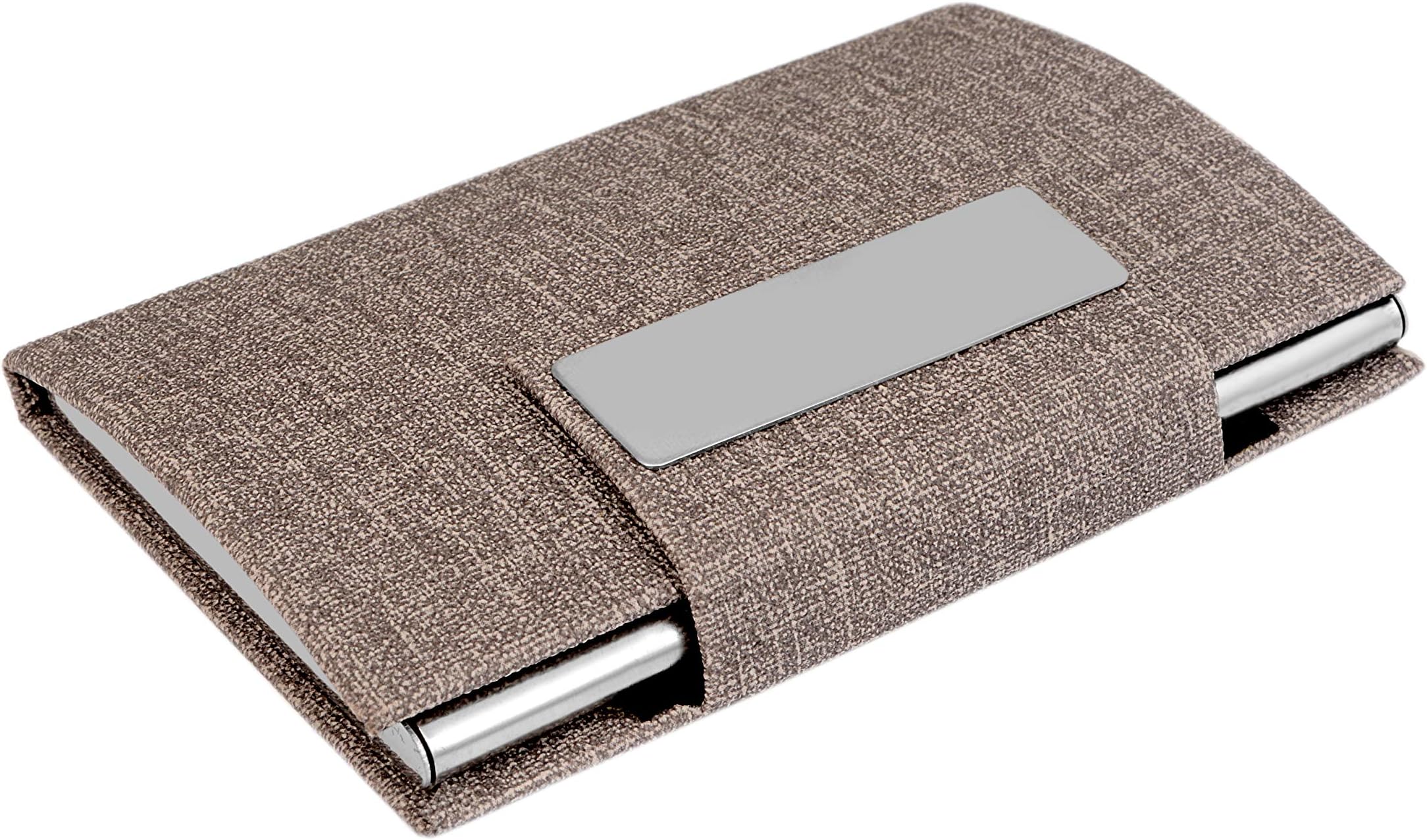 OFIXO Business Name Card Holder Credit Card Holder Fashion Unisex PU Leather Solid Visit Card Case Metal Wallet (OFX-1173)
