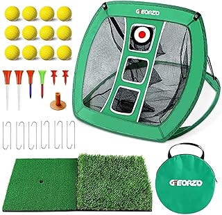 GEEORZO Golf Chipping Net, Pop Up Golf Practice Net with 2 G