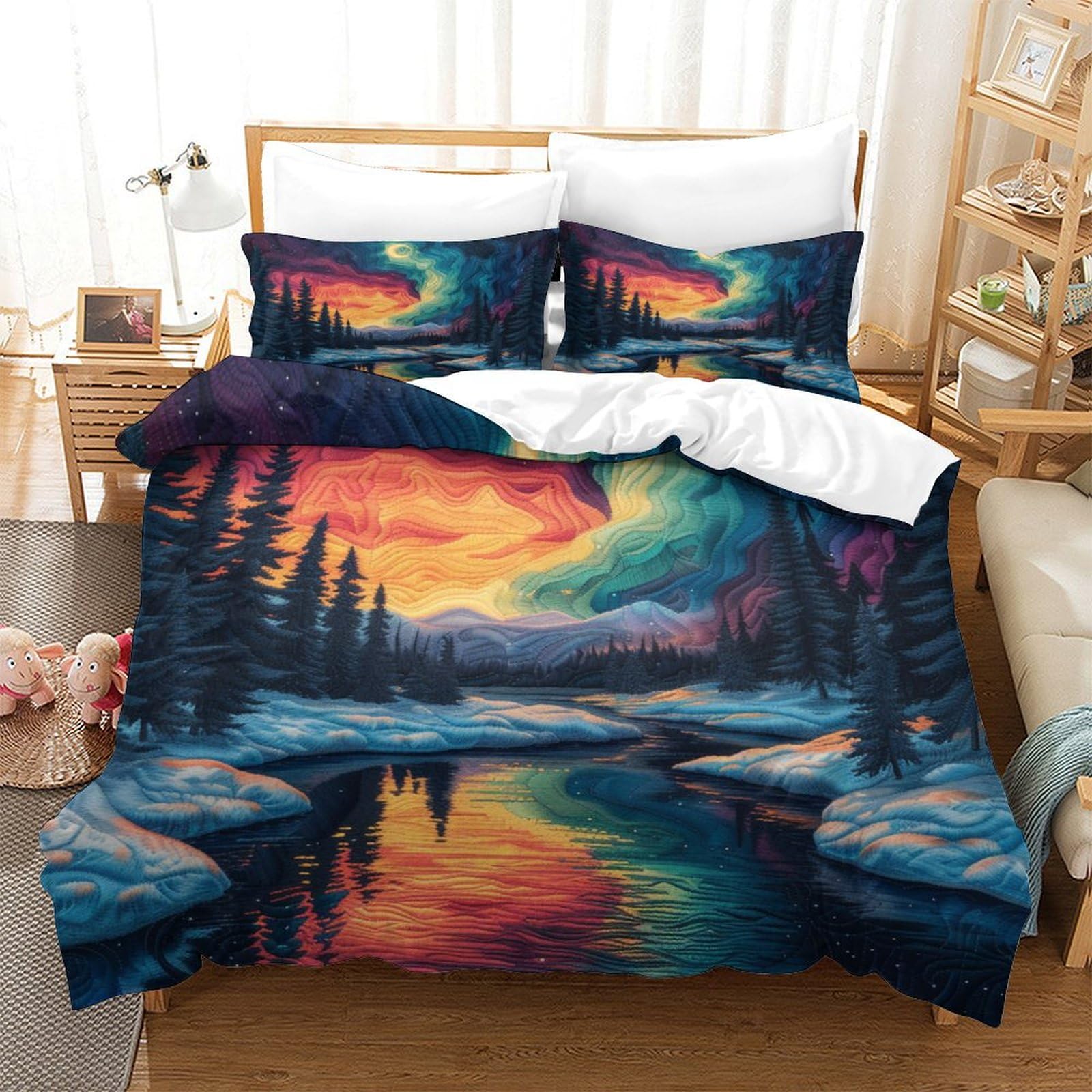 Parure de lit housse de couette imprimée 3D douce et lisse pour adolescent