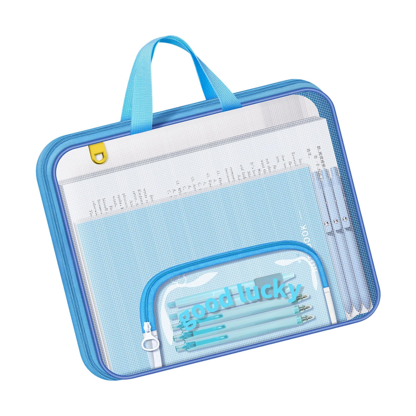 RBRMHM Large Capacity Meshes File Organizers with Zippers and Carry Handle for Document Storage Students and Professional Use
