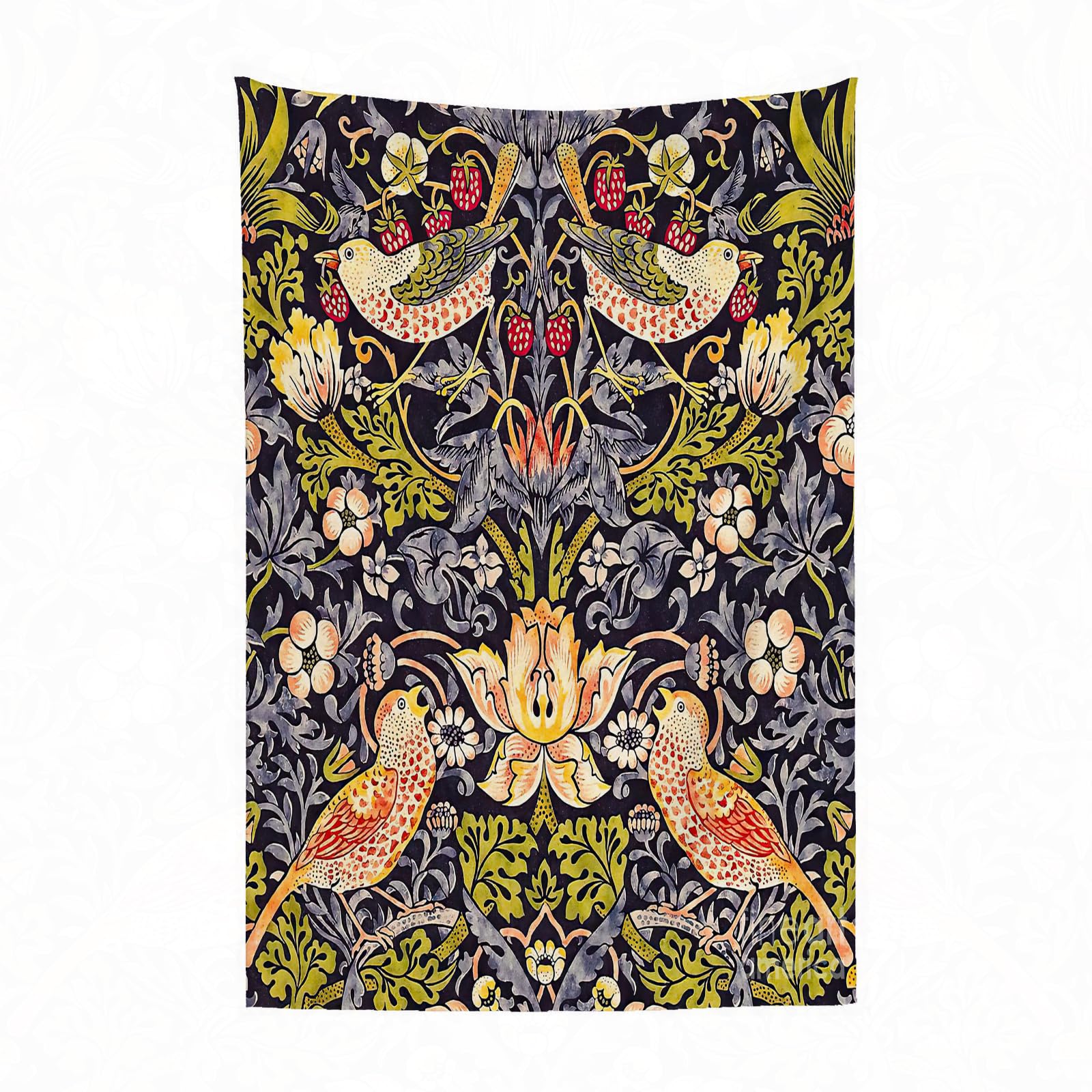 EYLOZS Fleece Blanket - Versatile Soft Warm Blanket Fluffy Throws for Sofa Blanket,Cozy Solid Bed Flannel Blanket,William Morris's famous Strawberry Thief pattern (1883).,39x51in