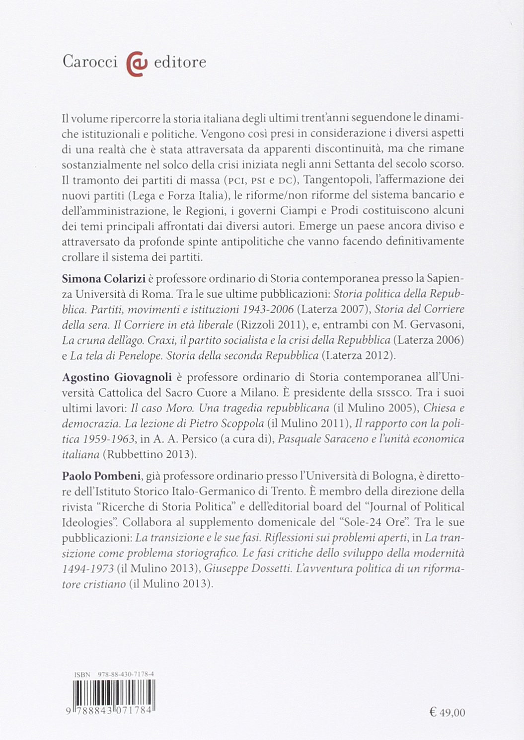 L'Italia contemporanea dagli anni Ottanta a oggi. Istituzioni e politica (Vol. 3)