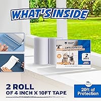 Vista 17 de Paquete de 18 hojas de cinta protectora de muebles para arañazos de gatos, entrenamiento adhesivo de doble cara (8 XL, 8 grandes, 2 medianos)
