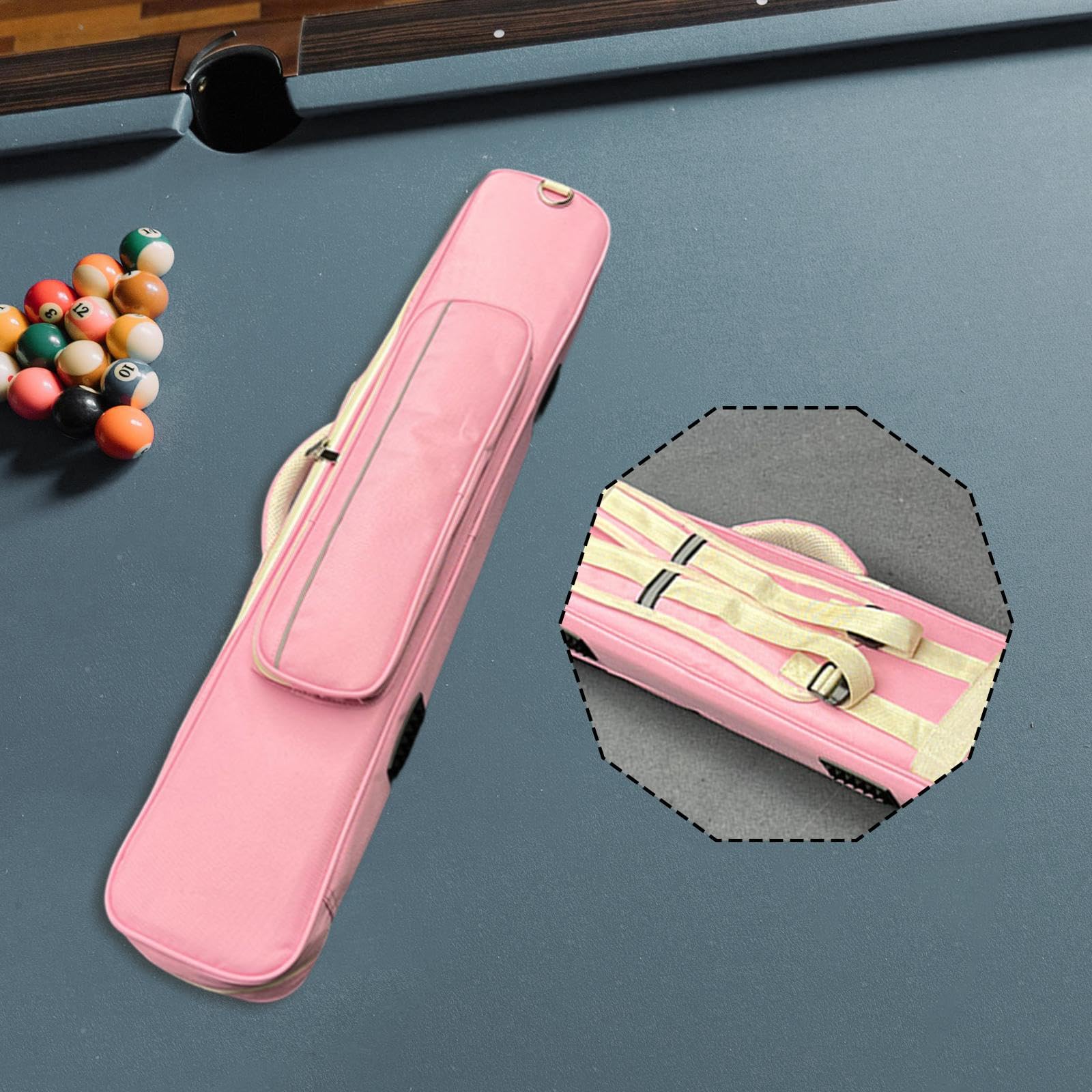 Baoblaze Estuche para Tacos de Billar, Bolsa con Cremallera 1/2 Pulgada, Rosa