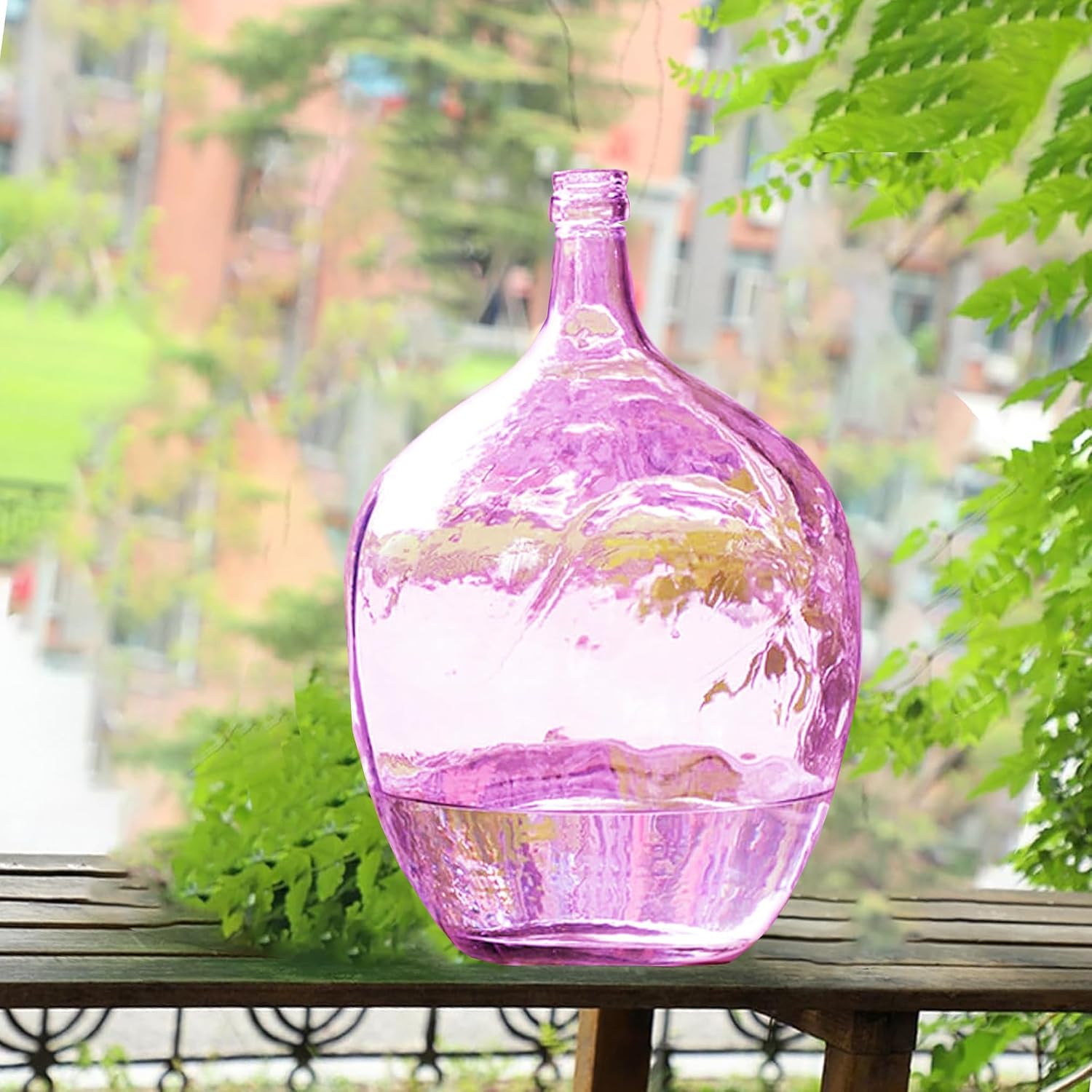 ENMOLOVE 21" Extra Large Floor Glass Vase for Tall Pampas