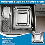 Herogo Feuille de cuisson avec jeu de racks en fil(2 Boîtes + 2 Sacs à biscuits en acier inoxydable, 9.2'' x 7''x 1'' Set de pâtisserie en tôle d'acier inoxydable pour four non toxique & Lourds & Facile à nettoyer- Petite