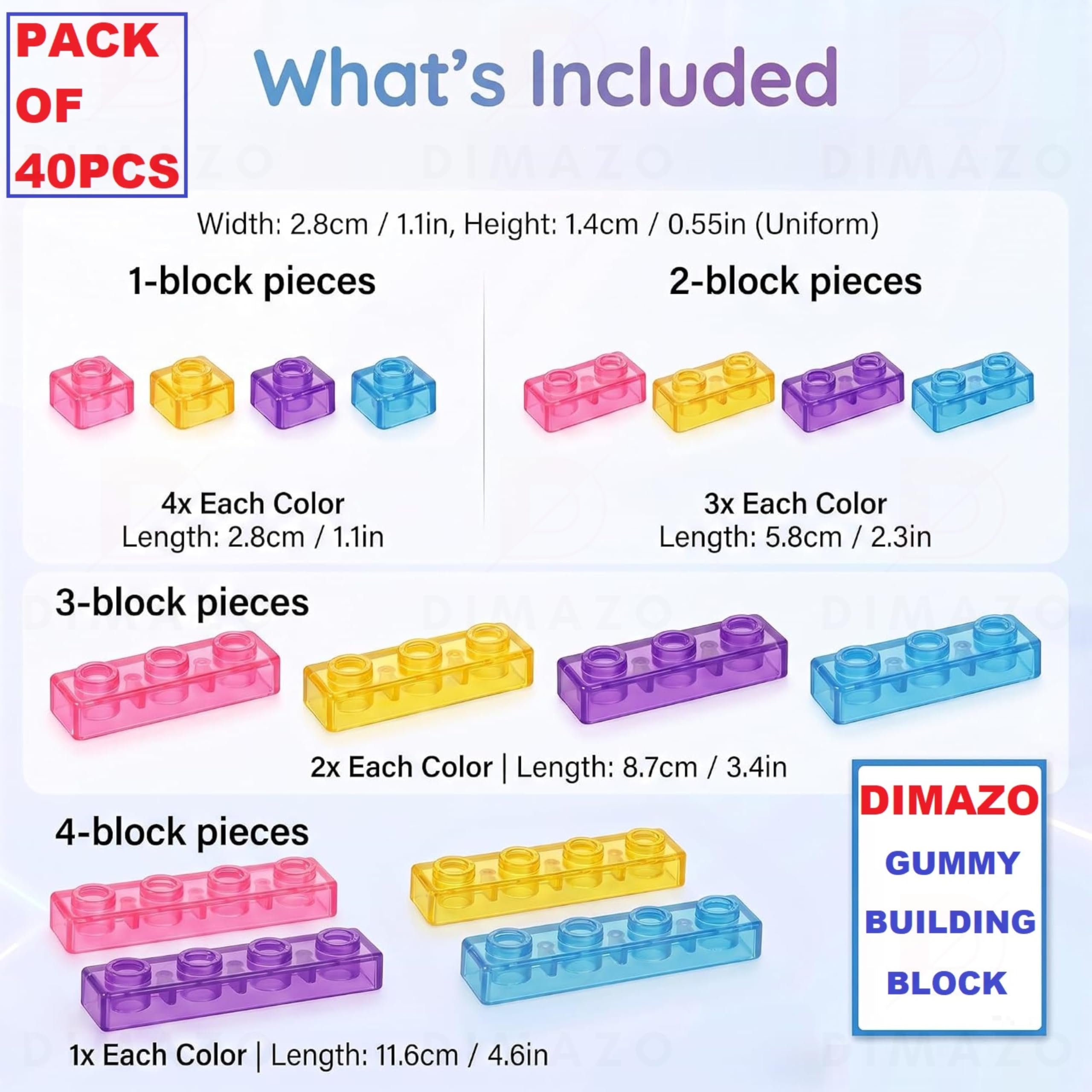 40 PCS Jelly Soft Building Blocks for Kids 3+ Years, Sensory Gummy Construction Blocks, Montessori Soft & Flexible Stacking Toy, STEM Educational Learning Toy, Birthday Gift for Boys & Girls — Amazon image 6