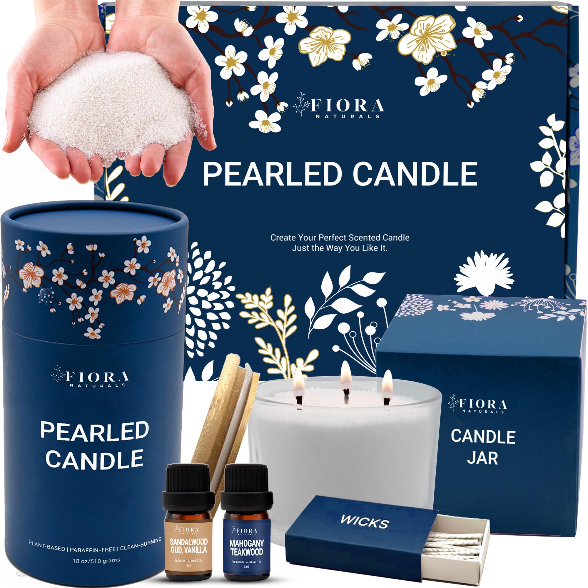 Amazon.com: Fiora Naturals Pearled Candle - Long Lasting Sand