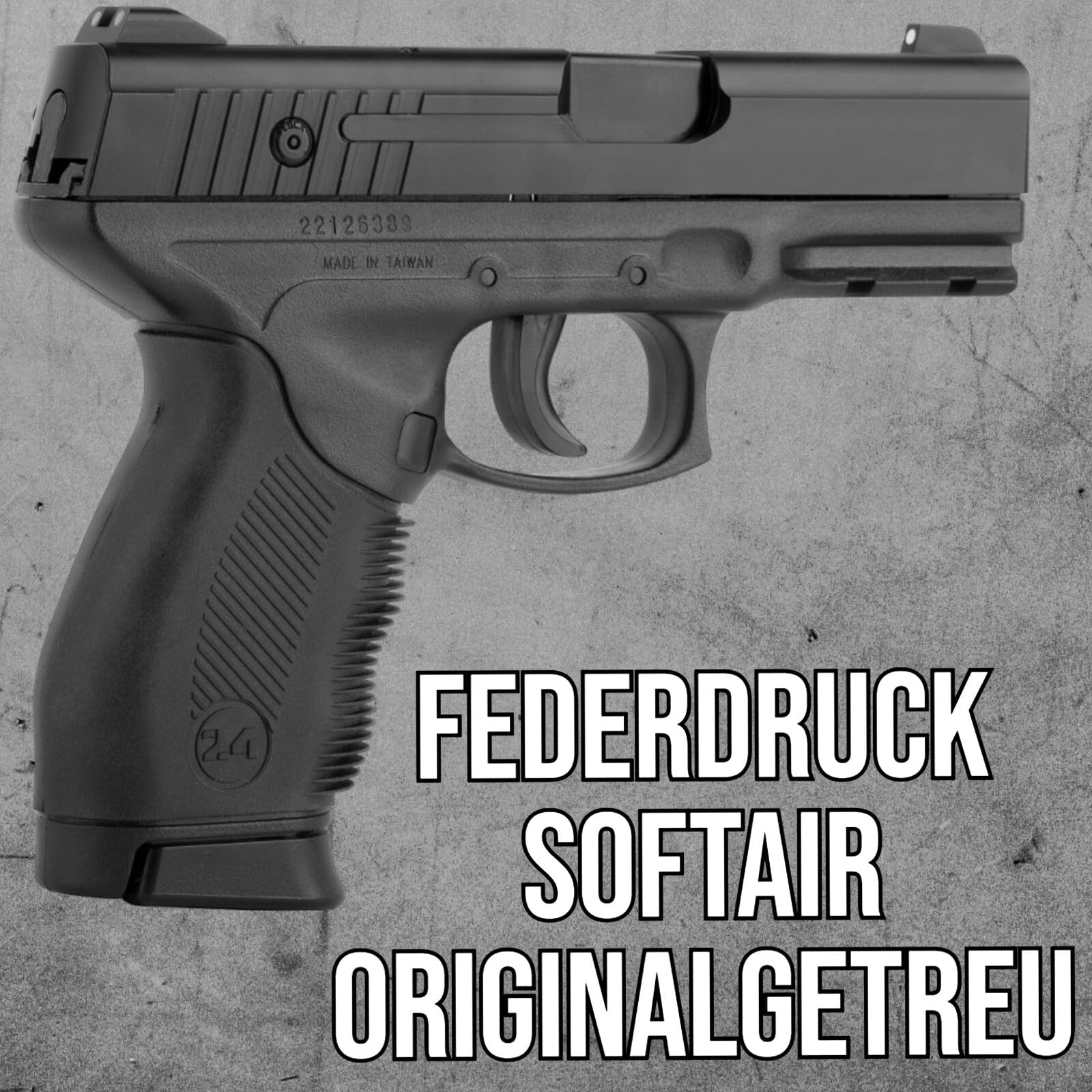 Set Airsoft Pistole Cybergun PT 24/7 Federdruck Softair 0,5 Joule 6 mm inkl. 1.000 Premium Bio BB's 0,20g Munition