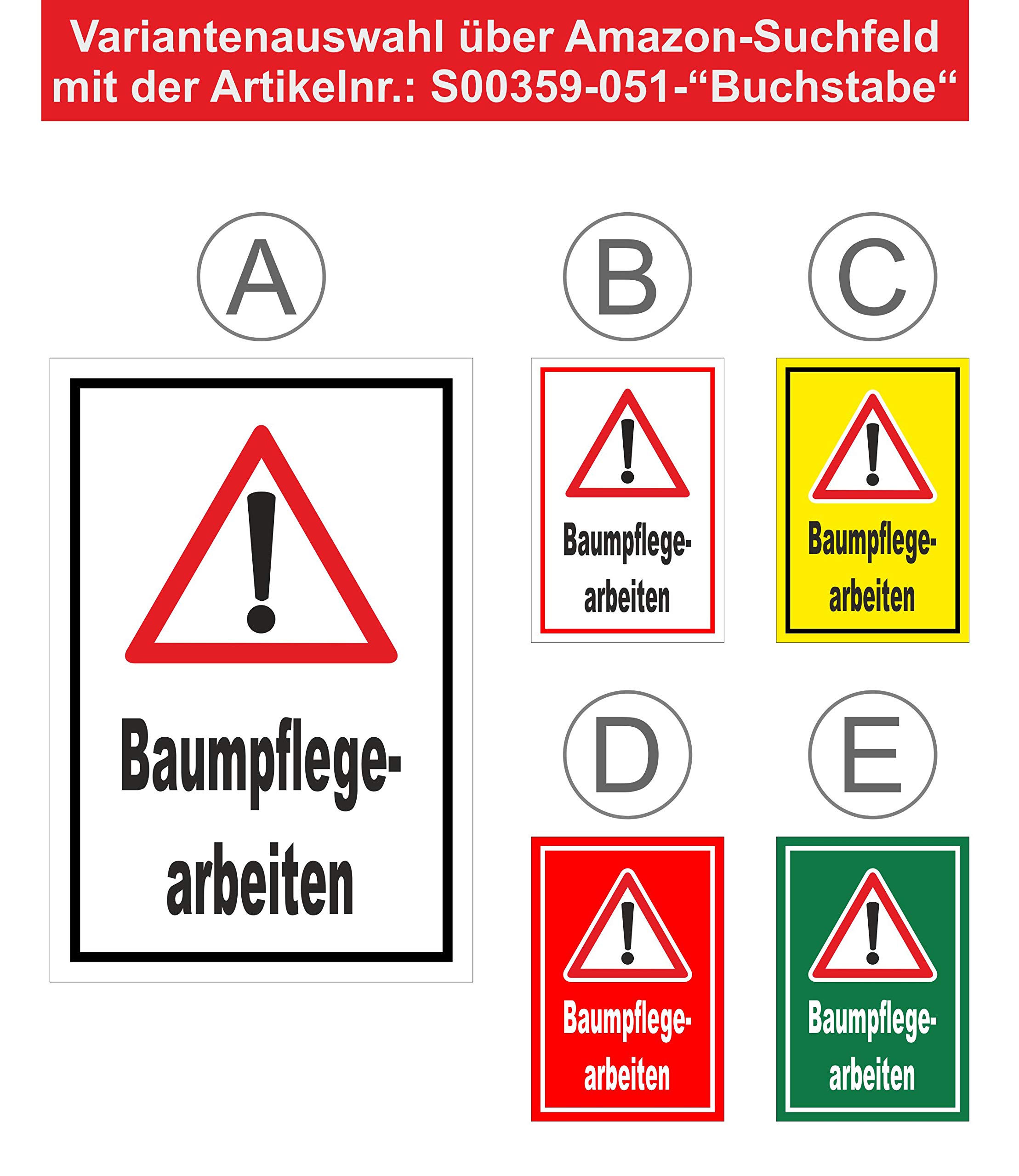 Schild Achtung Baumpflegearbeiten – 60x40 cm – 3mm Aluverbund – mehrere Größen/Materialien