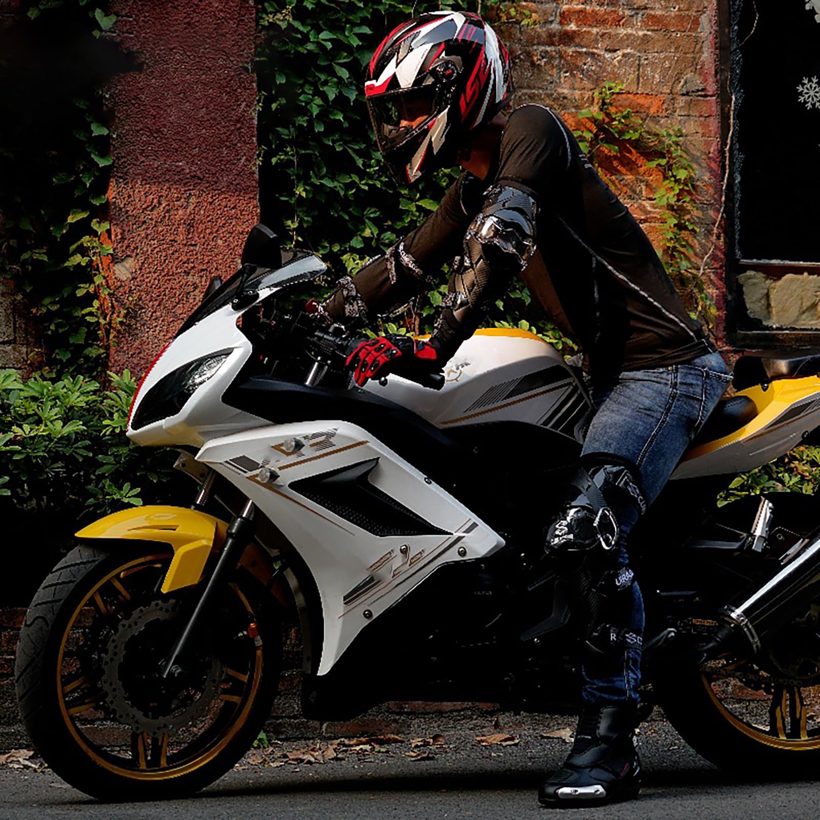 Ensemble De Protections Moto 3 – Genouillères, Coudières Et Gants Certifiés CE, Maintien Sûr, Protection Antichoc pour Le Motocross Et La Conduite Tout-Terrain
