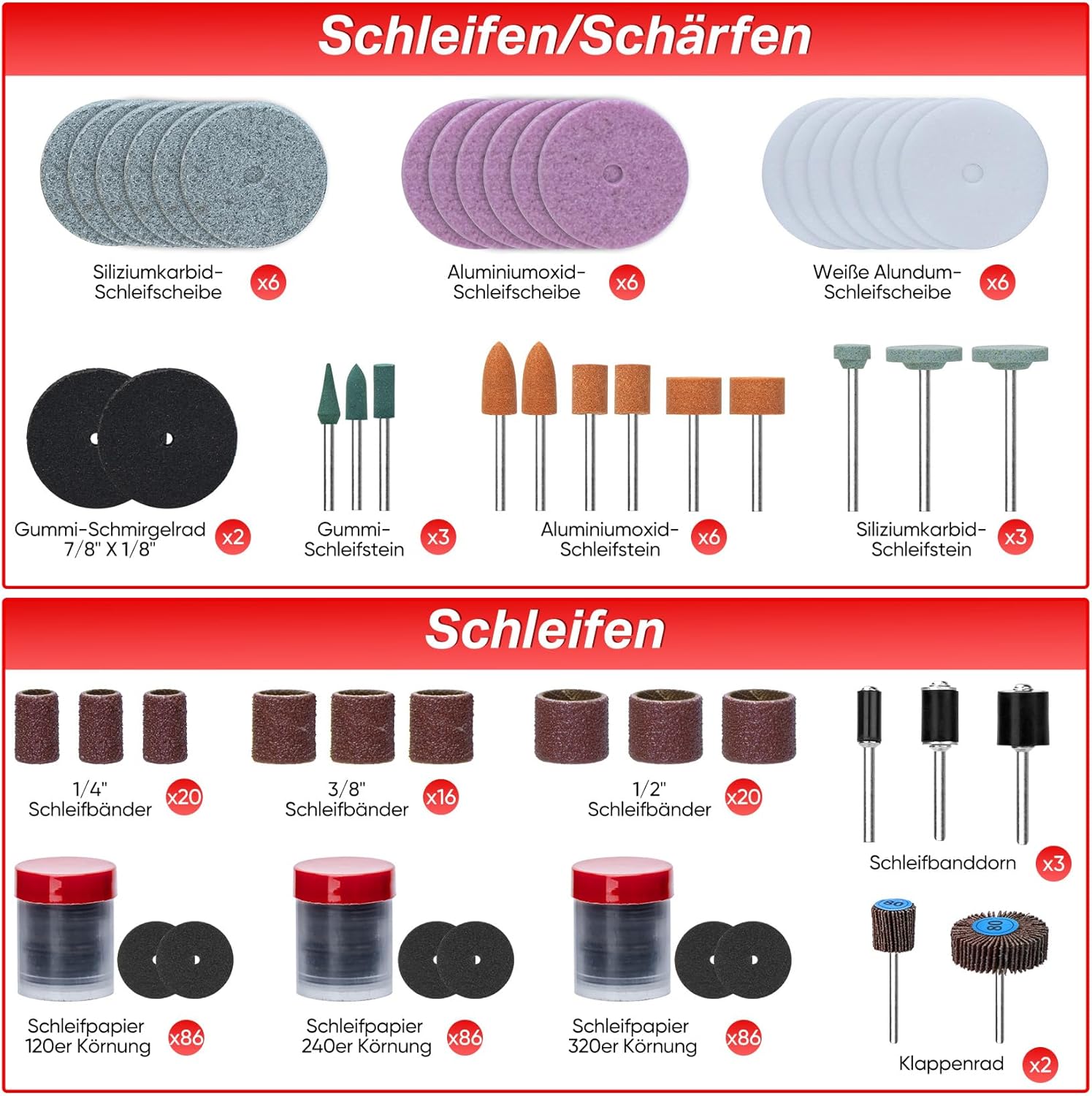 SHALL 508-Piece Rotary Tool Accessories Kit, Universal Rotary Tool Bits for Sanding, Cutting, Grinding, Drilling, Carving, Engraving, Polishing, Cleaning, Rotary Tool Attachments with Carrying Case