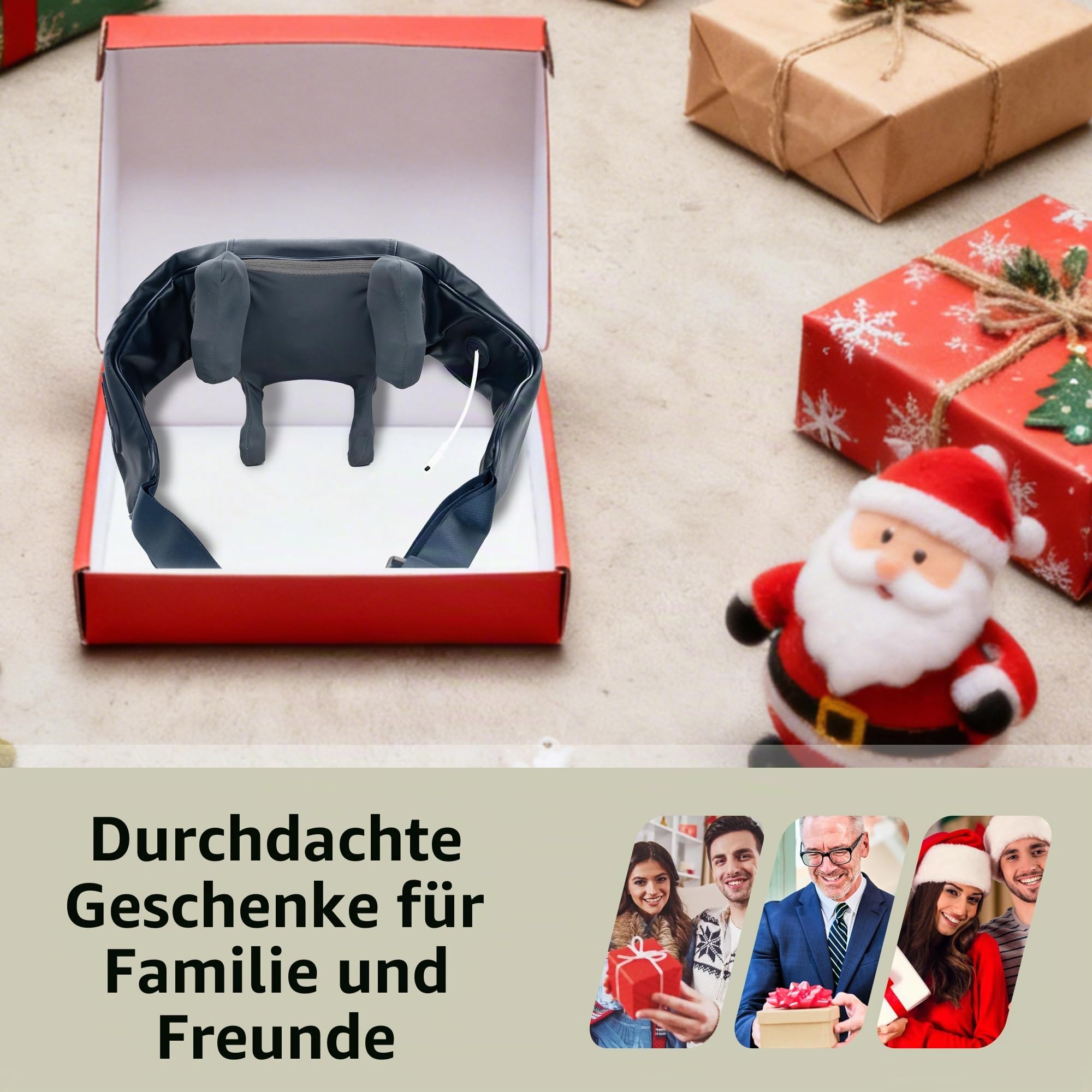 Real Relax Nackenmassagegerät mit Wärme,3D Shiatsu Rückenmassagegerät Massagegerät Nacken, Schultern,Beine, Elektrische Massagegerät Geschenke für Männer & Frauen