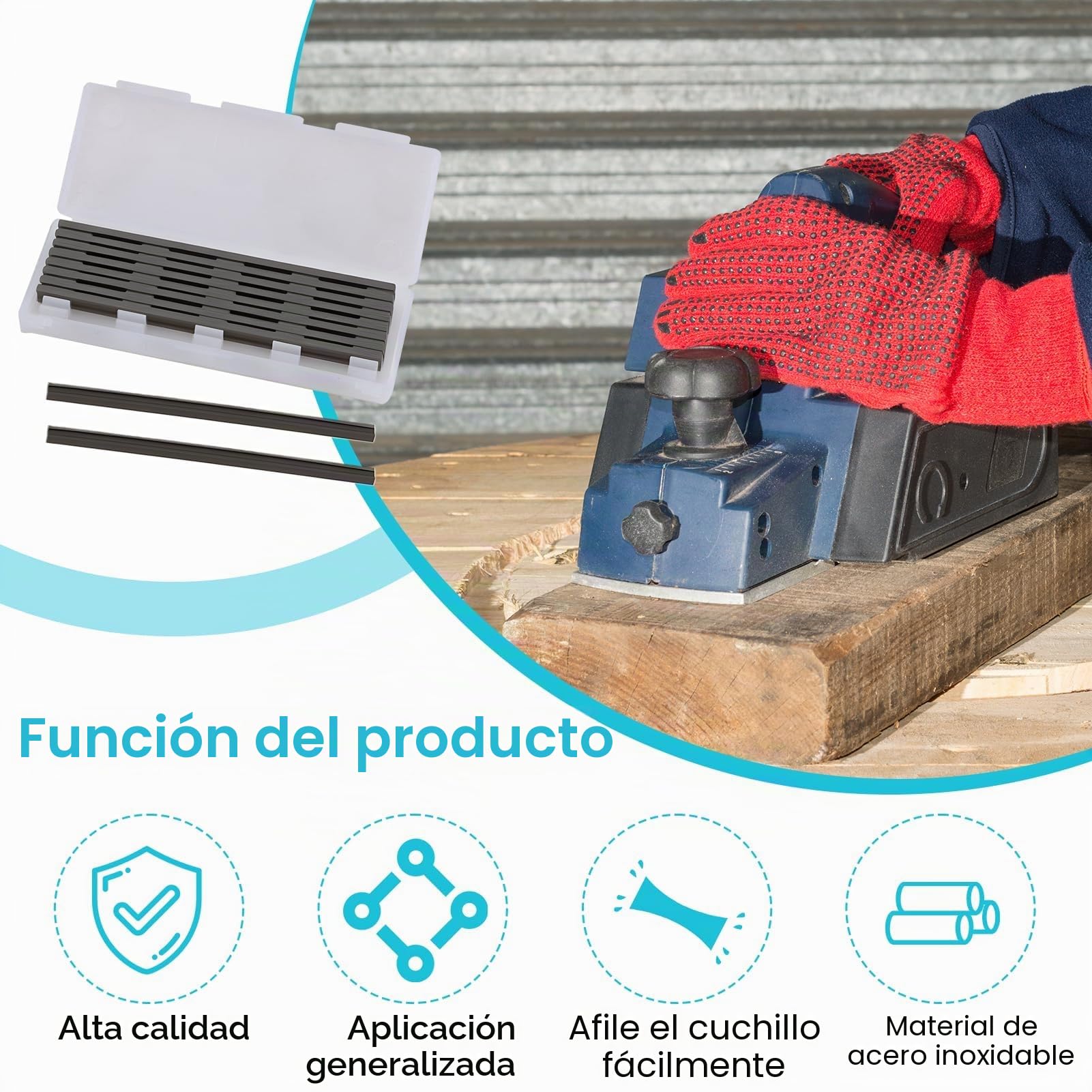10 Piezas Hojas de Cepillo, 82mm Reversibles Hoja de Cepillo HSS, 82x5.5x1.2mm Hojas de Cepillo, Hoja HSS de Repuesto Para Cepillo Eléctrico, para Máquinas de Trabajo de la Madera MAKlTA Cepillos