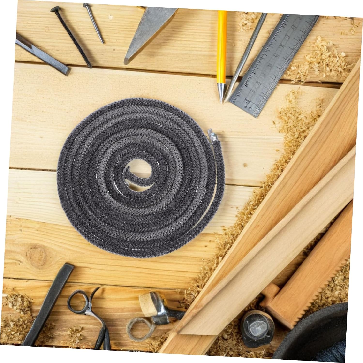 2.2M Graphite Impregnated Fiberglass Rope Seal for Stove Doors and Pellet Stove Hatches Easy Installation Exceptional Heat Resistance