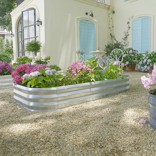 Miniatura 2 de Colorfulbeetle Raised Garden Bed Kit Galvanized Raised Garden Beds Outdoor for Gardening, Garden Planters with Ventilation Holes, Metal Raised