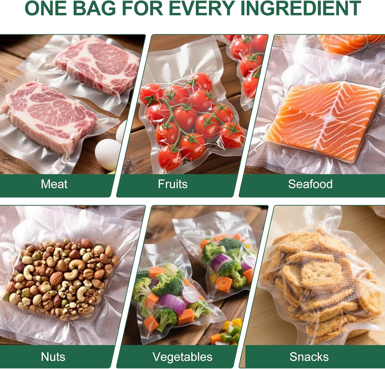 Vacuum Sealer Rolls Bags, 4 Pack 2 Rolls 11" x 20' & 2 Rolls 8" x 20' Commercial Grade BPA Free Bag Rolls, Durable Customized Size Food Vac Bags for Meal Prep, Storage and Sous Vide Cooking - Image 5