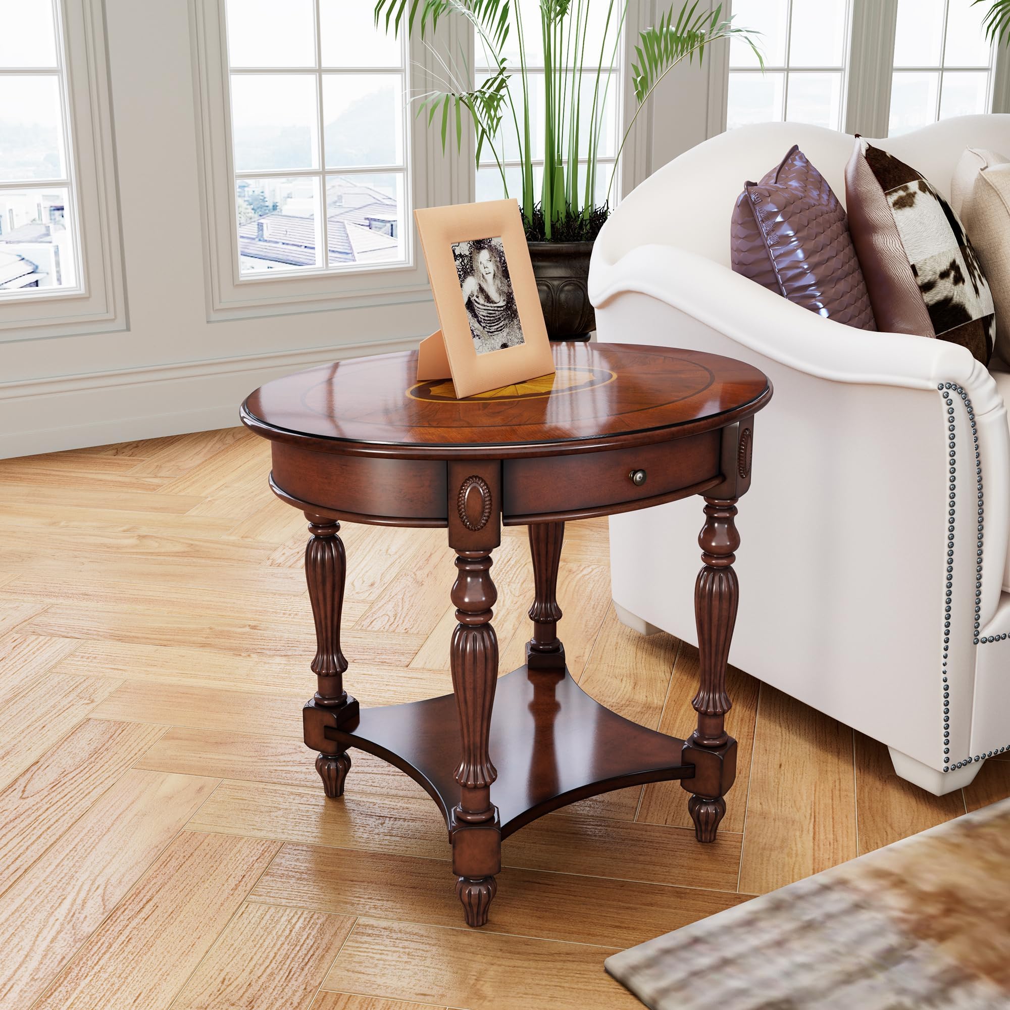 Magnussen Winslet Oval End Table, 25" x 22" x 26" Home