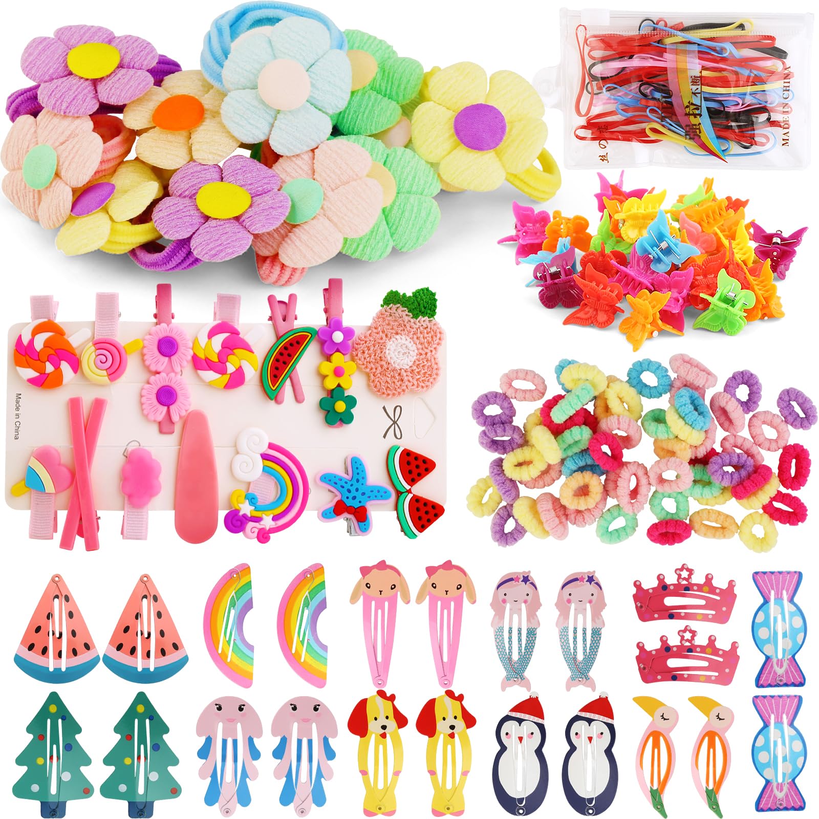 Toddler Girls Hair Accessories Kit, Little Girl Hair Clips Set Hair Stuff Kids Hair Ties Accessory Kits Variety Pack Cute Barrettes Hair Clip Sets Toddlers accesorios cabello niñas 4-6 3 4 5 Year Old