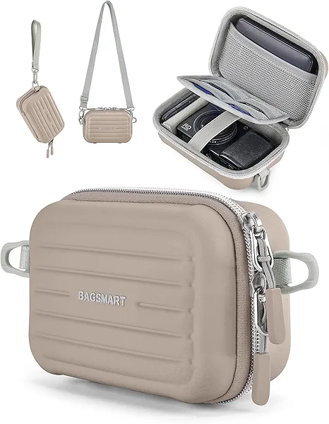 BAGSMART Digital Camera Case, Protective & Waterproof Small Camera Case with Shoulder Strap, Lightweight Camera Sling Bag for Canon PowerShot G7 X Mark II/ G7X Mark III/Kodak Pixpro FZ55 - B