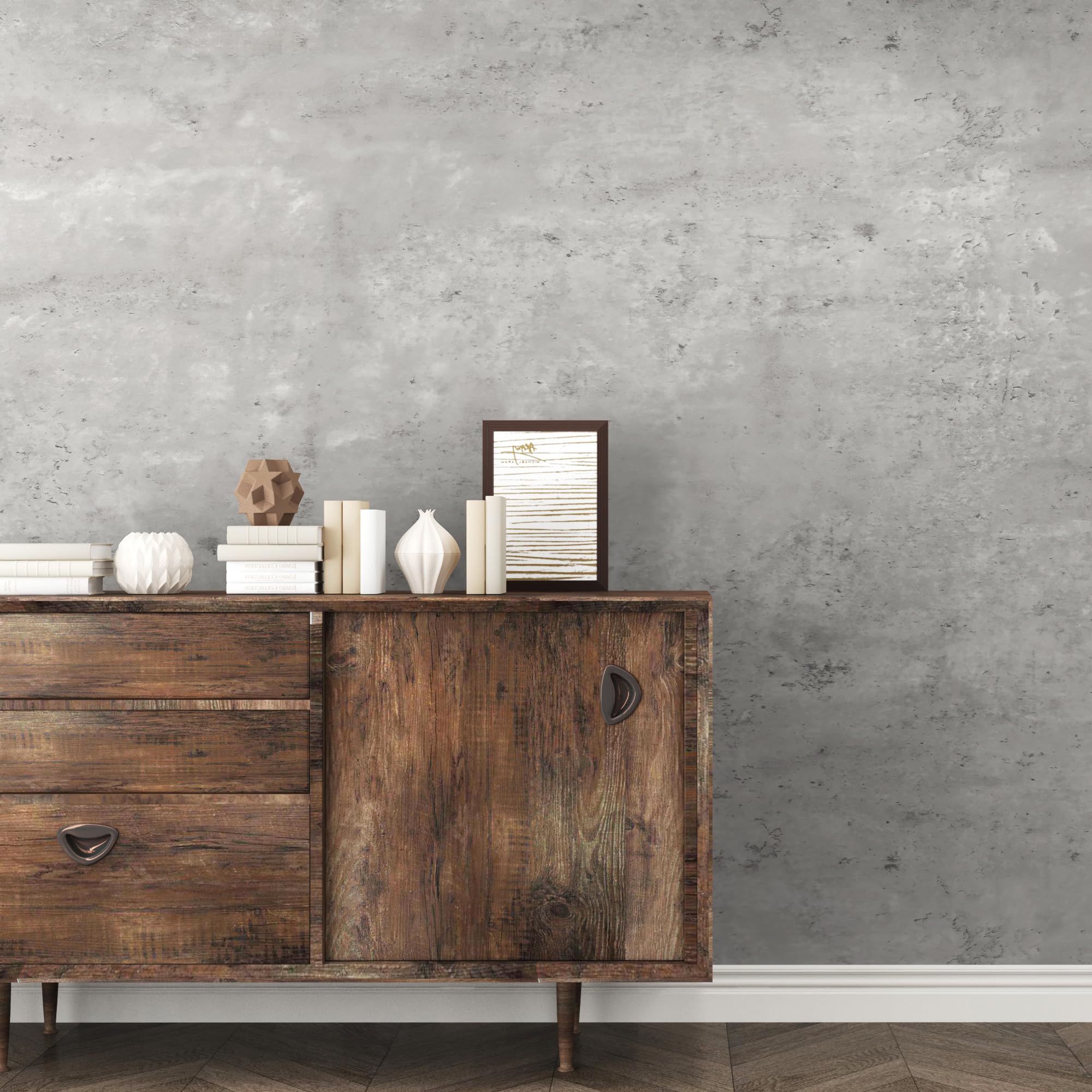 TOTIO 122 cm x 9 m, extraancho, gris claro, autoadhesivo, aspecto de hormigón, lámina adhesiva de vinilo para pared, resistente al agua, para muebles, estilo industrial, mate, grueso, extraíble, gris