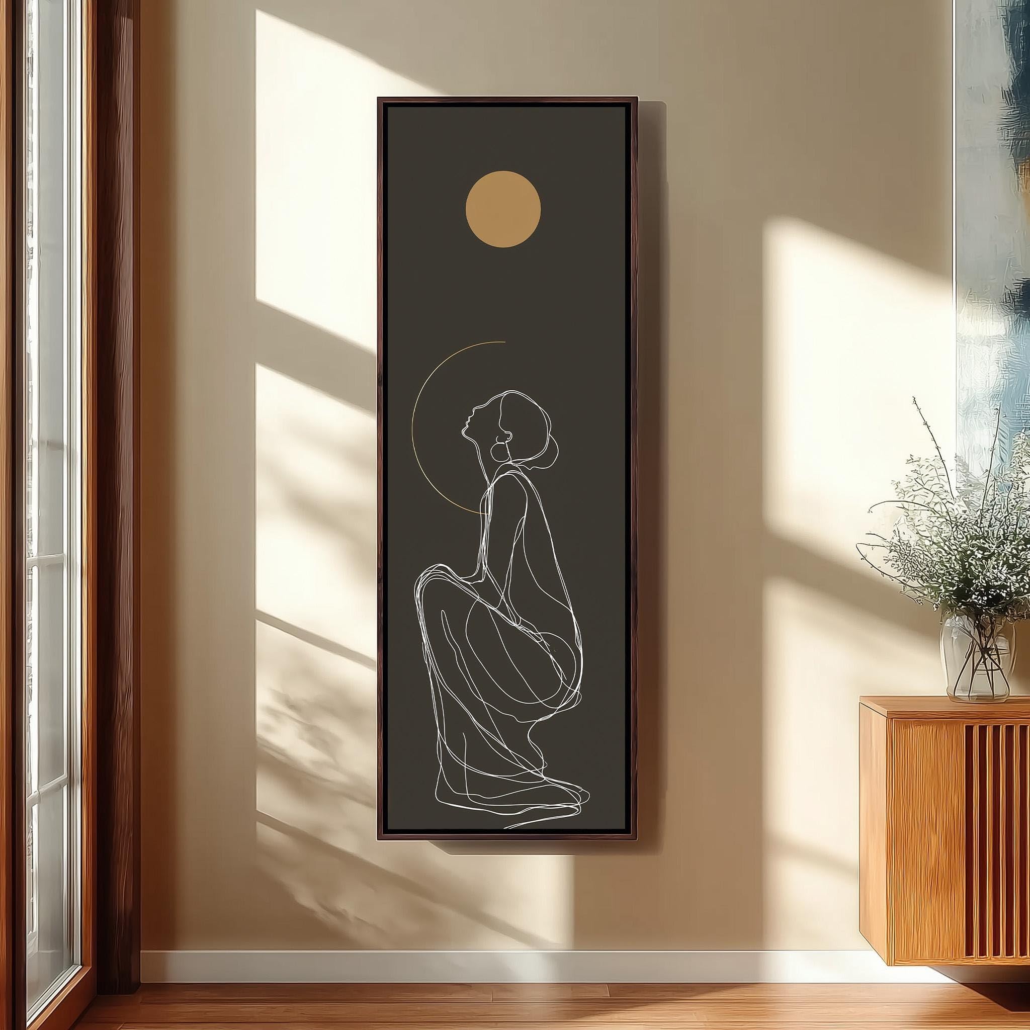 Tableau abstrait noir et blanc grand format 45 x 135 cm - 8