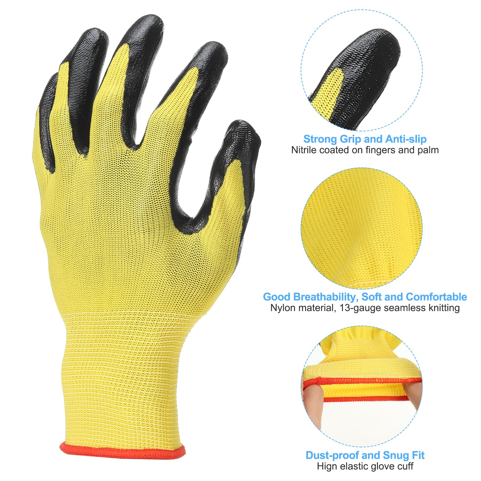 PATIKIL Safety Work Gloves Nitrile Coated - Image 3
