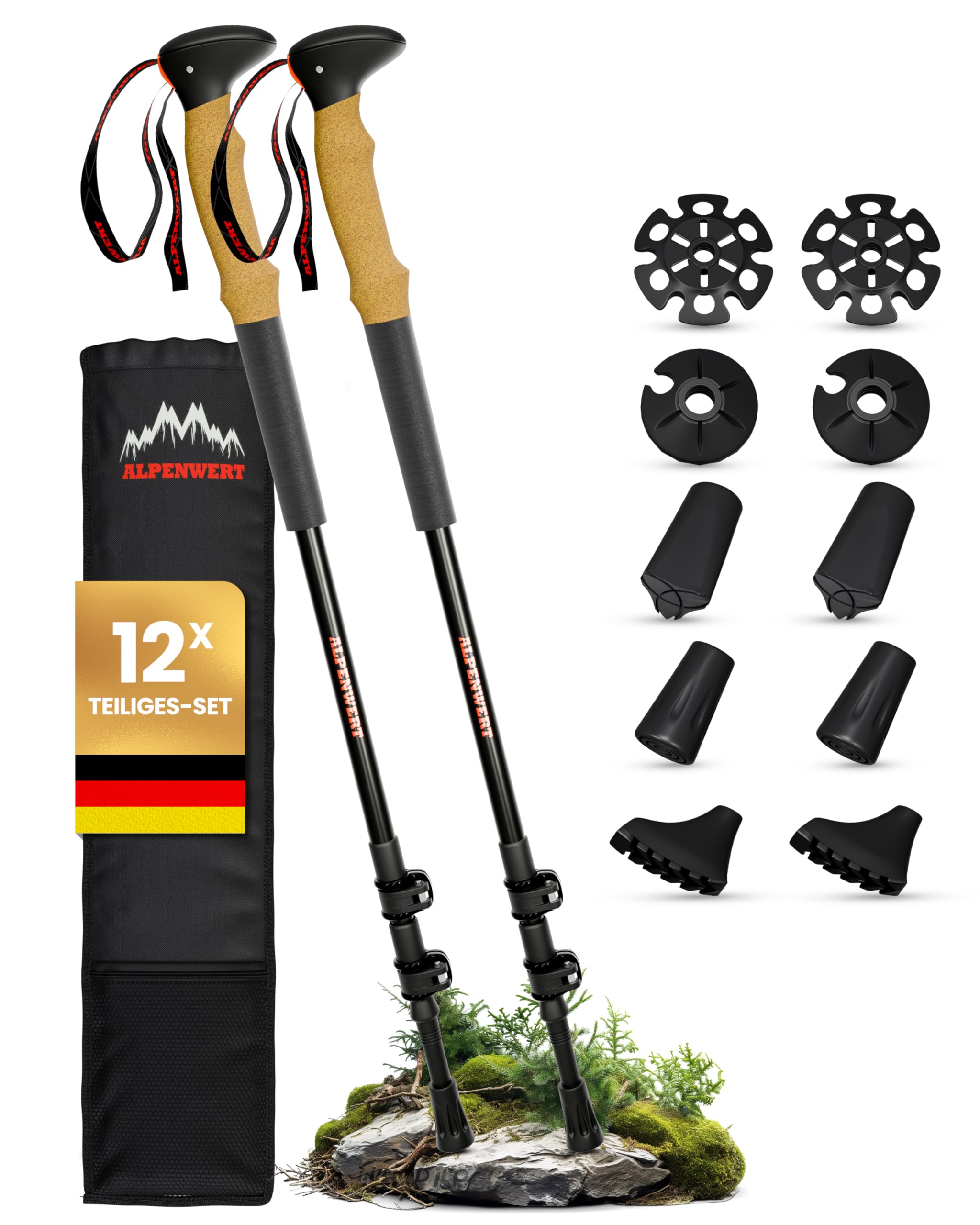 ALPENWERT Wanderstöcke (Aluminium)