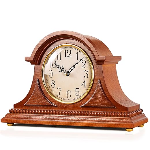AYRELY® Grandfather Mantel Clock with Hour/Quarter Hour Chime, Elegant Wooden Frame, Table Clocks
