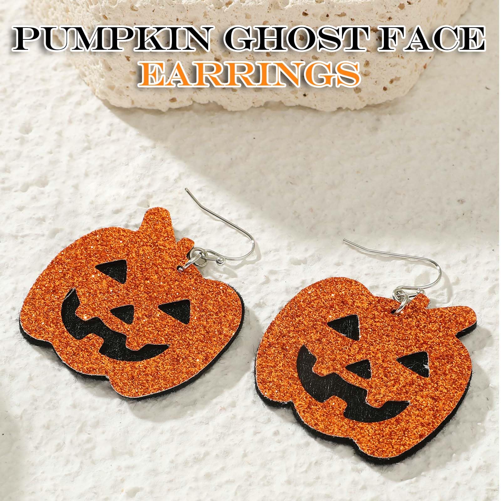 3 Pares Pendientes Halloween, Halloween Calabaza Fantasma Araña Pendientes para Mujeres, Accesorios Vampiro Mujer, Novedosas para Regalos, Decoración de Brujas
