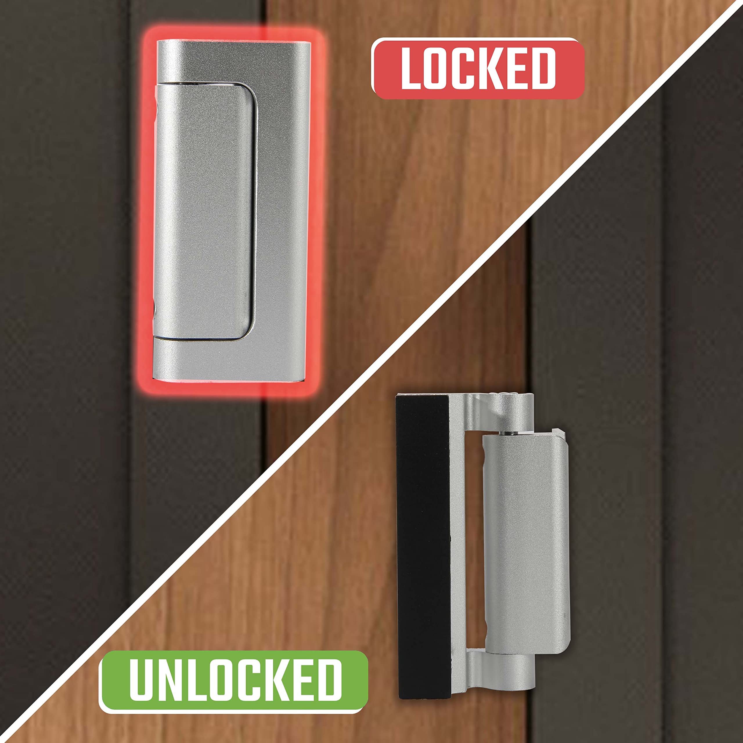 GreaTalent Lot de 5 serrures de sécurité pour porte de sécurité à la maison - Sécurité enfant - Ajoute une haute sécurité à la maison - Empêche l'entrée non autorisée - Finition en aluminium - Serrure