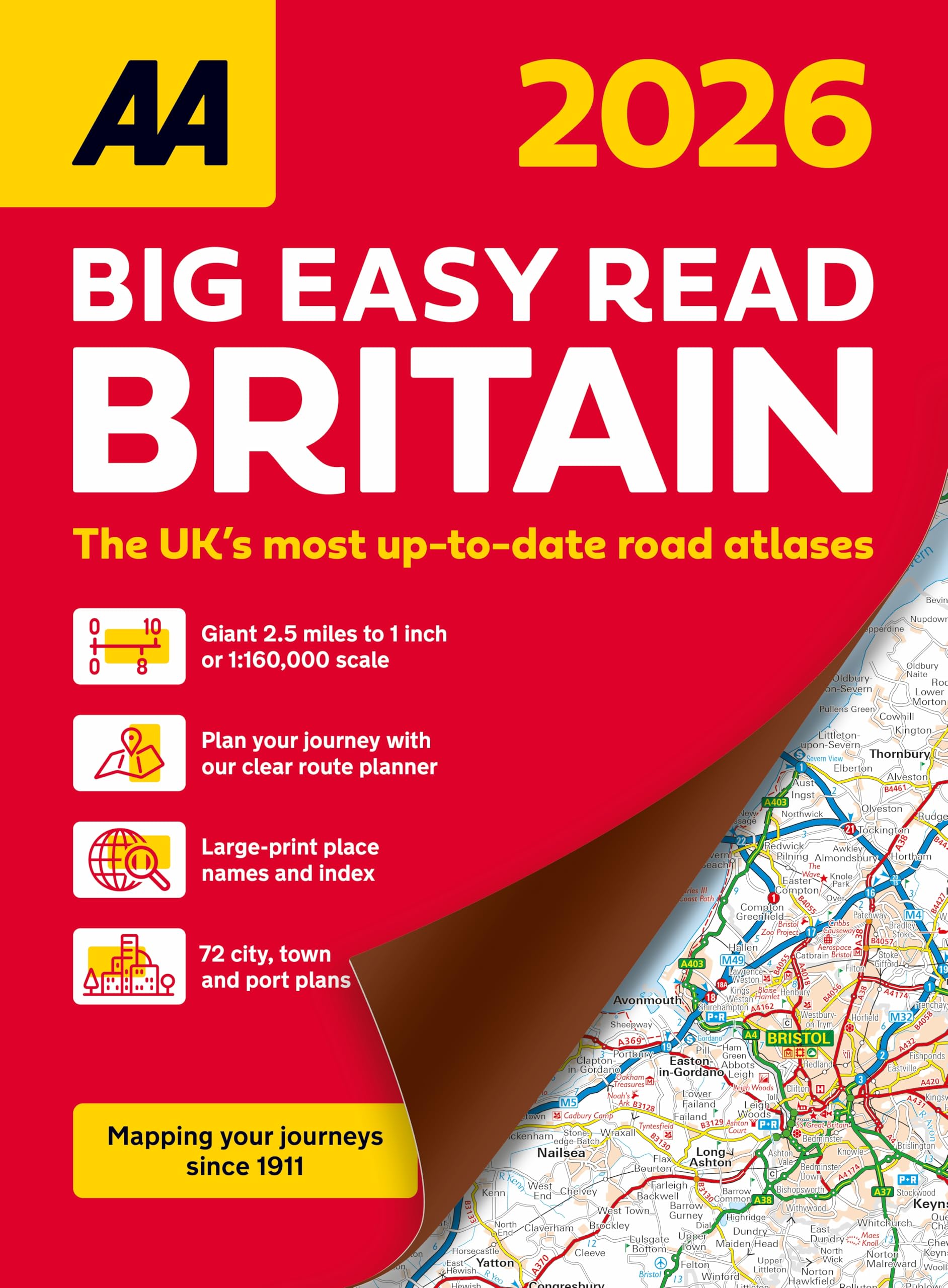 AA Big Easy Read Atlas Britain 2026 SPIRAL-BOUND 9780749584313