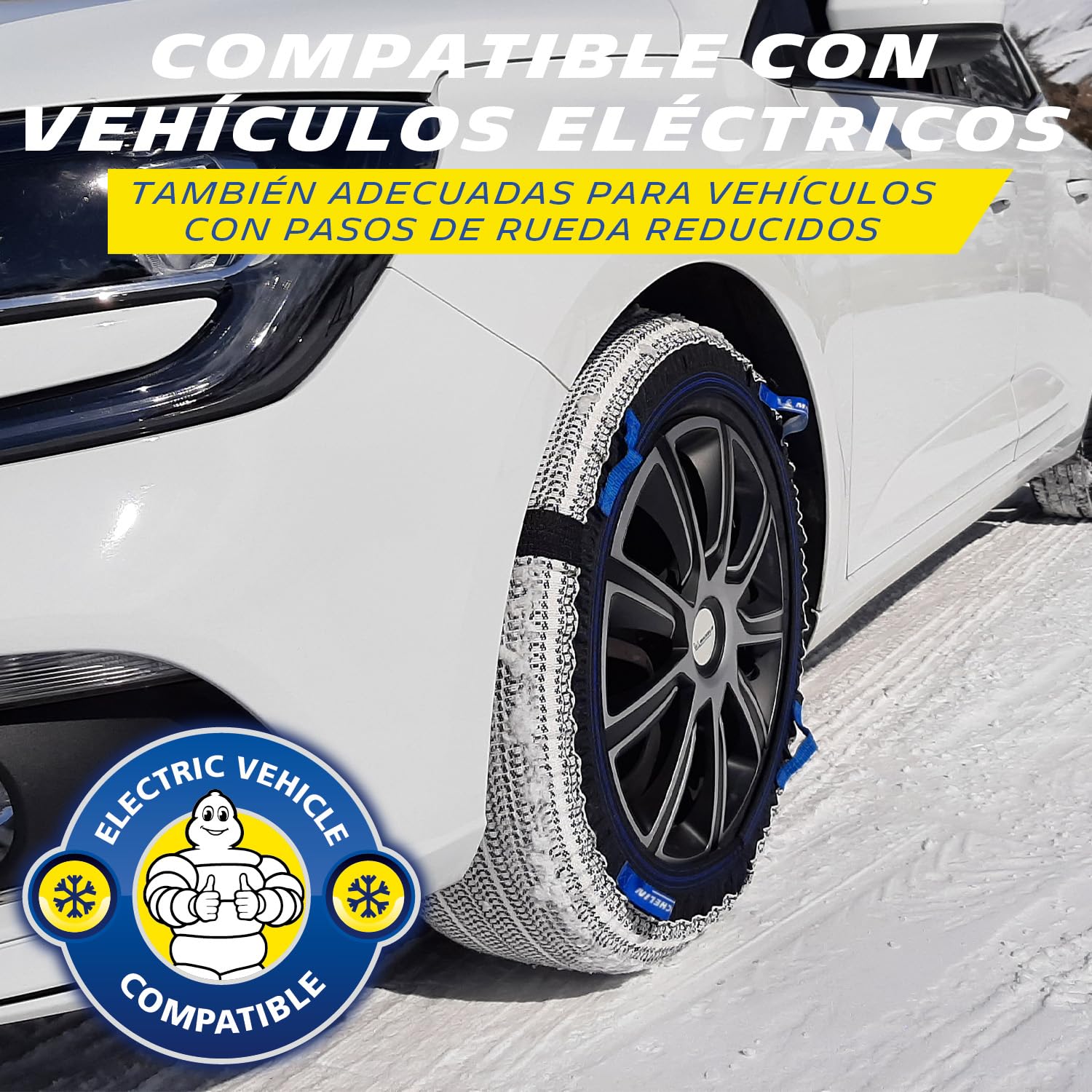 MICHELIN 008419 SOS GRIP Cadenas de nieve textiles Coche, Fundas de nieve para neumáticos, EVO 9