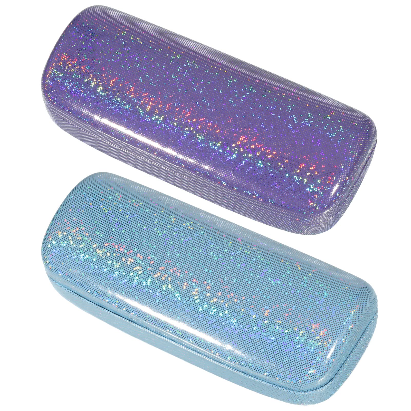 Heyu-LotusHard Shell Eyeglasses Case, Pcs Glitter PU Leather Glasses Case  Bling Protective Sunglasses Case for Women Men Girl