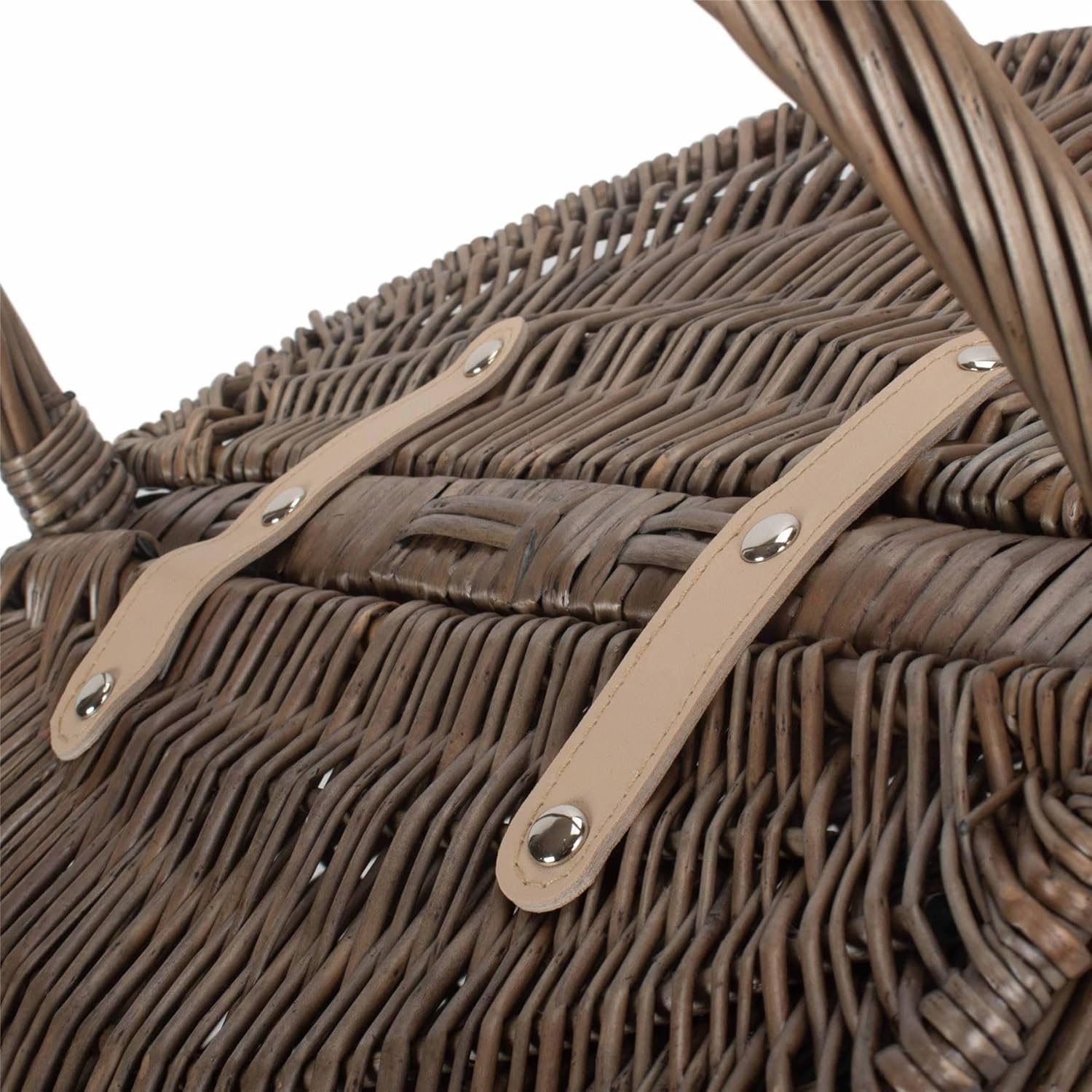 Red Hamper Antique Grey Oval Picnic Basket, 19 x 42 x 35 cm, Brown