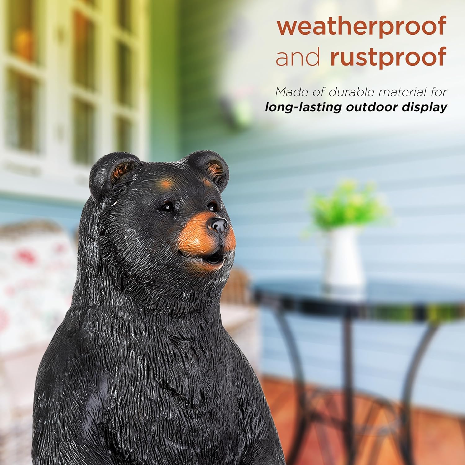 36" Tall Black Bear Lawn Decoration with Welcome Sign