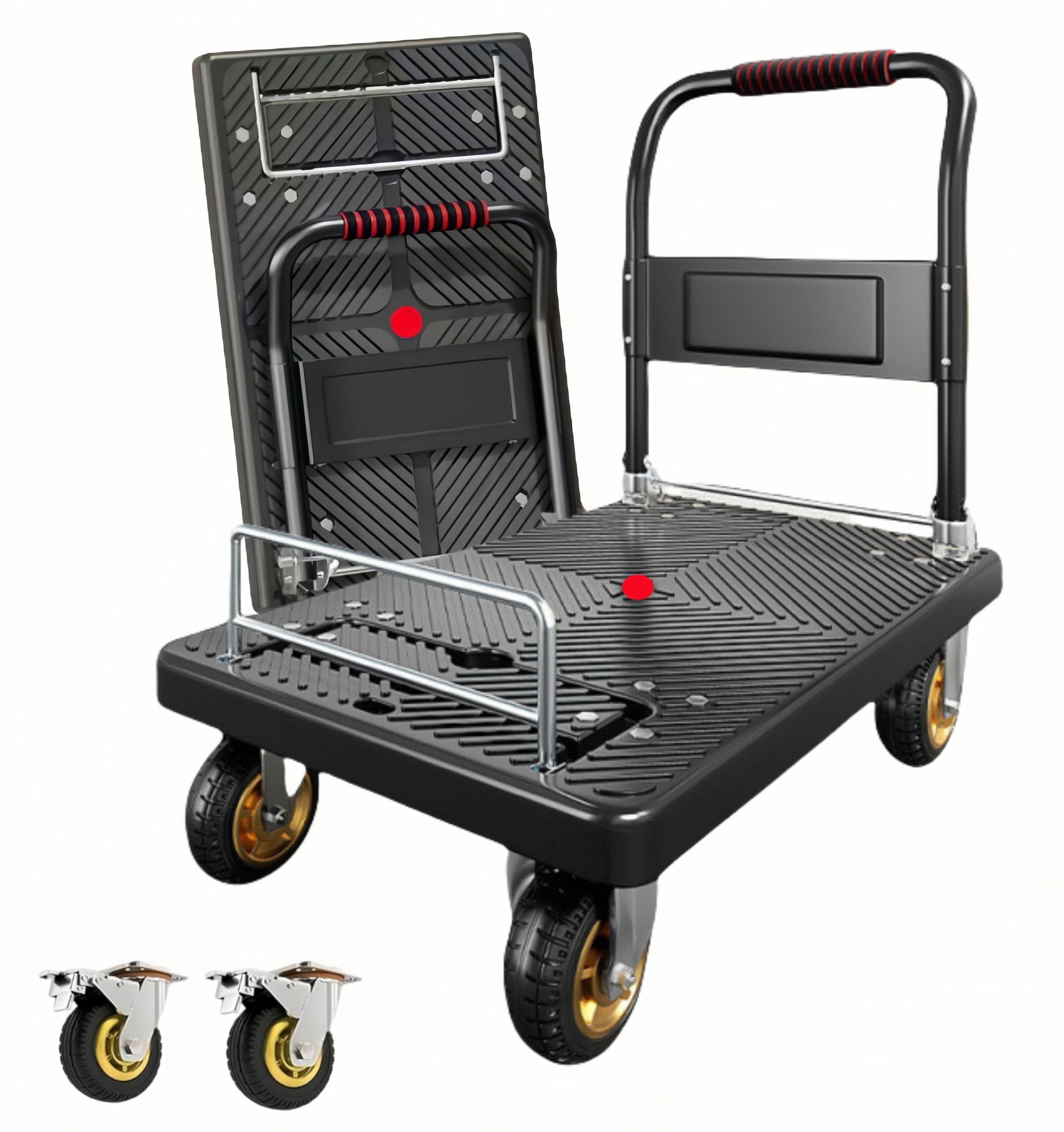 Amazon.co.jp: TUIYIDUO 台車 大型 ストッパー付き 90×60cm 耐