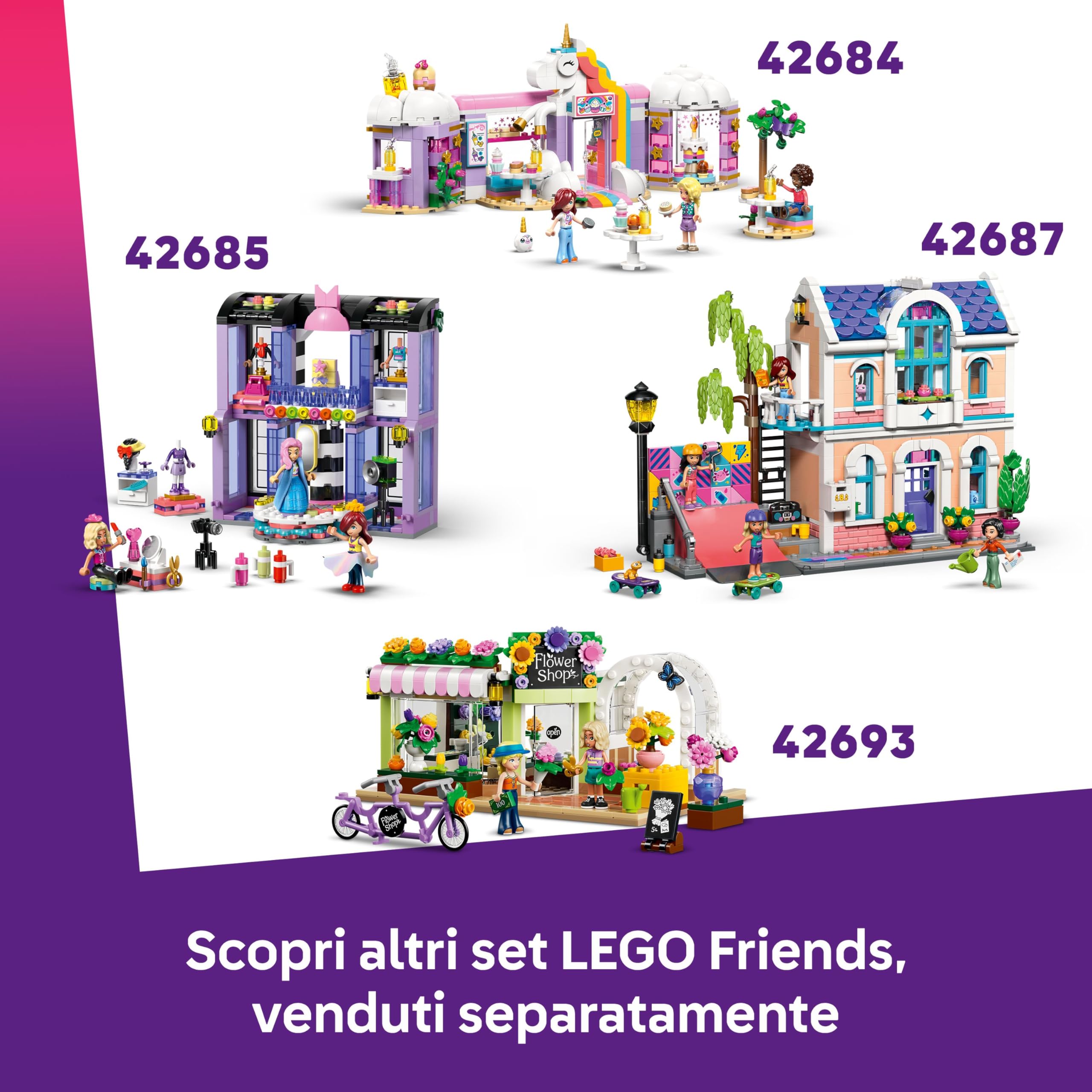 LEGO Friends Valigetta Creativa Casa delle Bambole - Giochi da Viaggio con Casa Giocattolo a 8 Stanze, 2 Mini Bamboline e Accessori - Idea Regalo di Compleanno per Bambine da 6 Anni in su - 42697