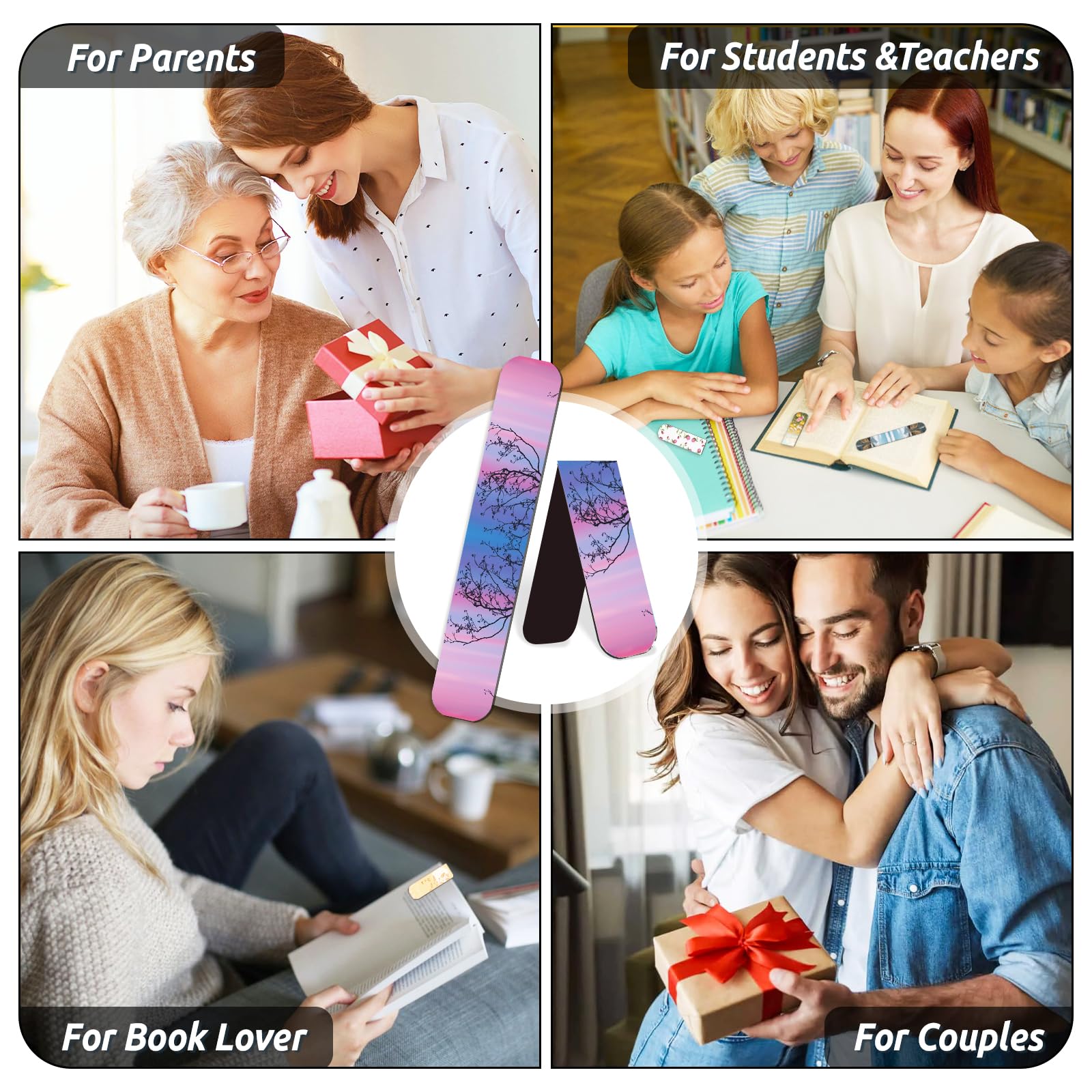 Lot de 105 marque-pages magnétiques pour homme et femme, marque-pages mignons, cadeaux de Noël et cadeaux pour enseignants